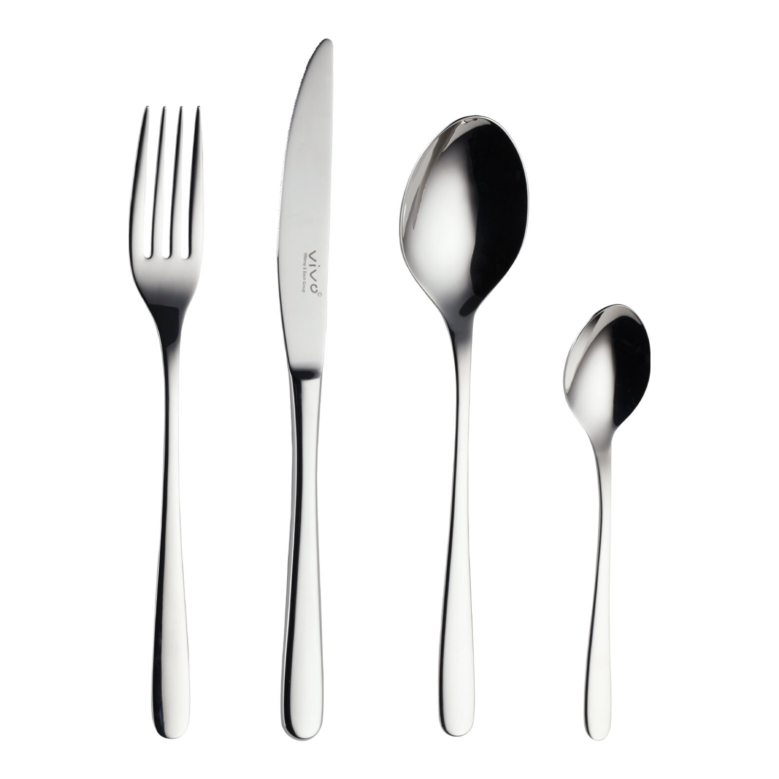 vivo Villeroy & Boch Group Besteck-Set "Tafelbesteck New Fresh Basic 144er Set silber" Spülmaschinenfest