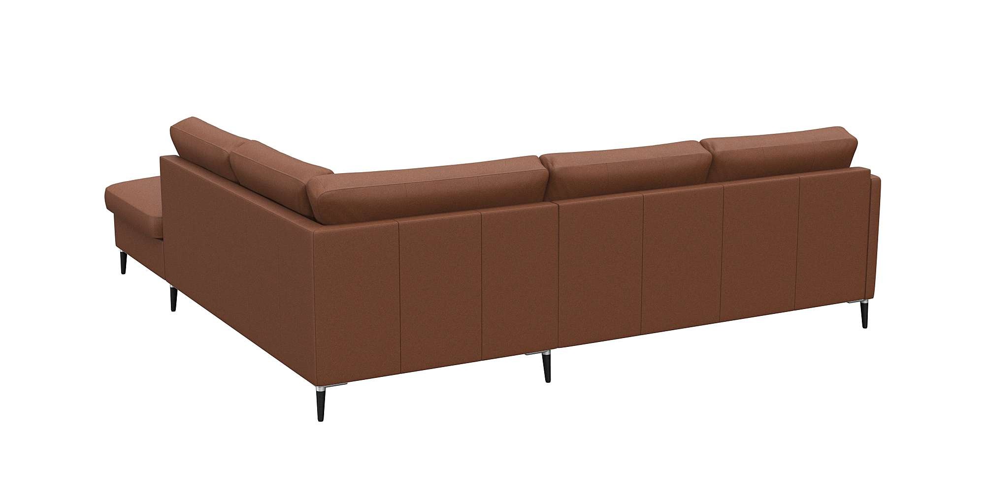 FLEXLUX Ecksofa »Fiore, L-Form«, schmale Armlehnen, Füße Alu/schwarz, B/T 234/225cm, Kaltschaum im Sitz