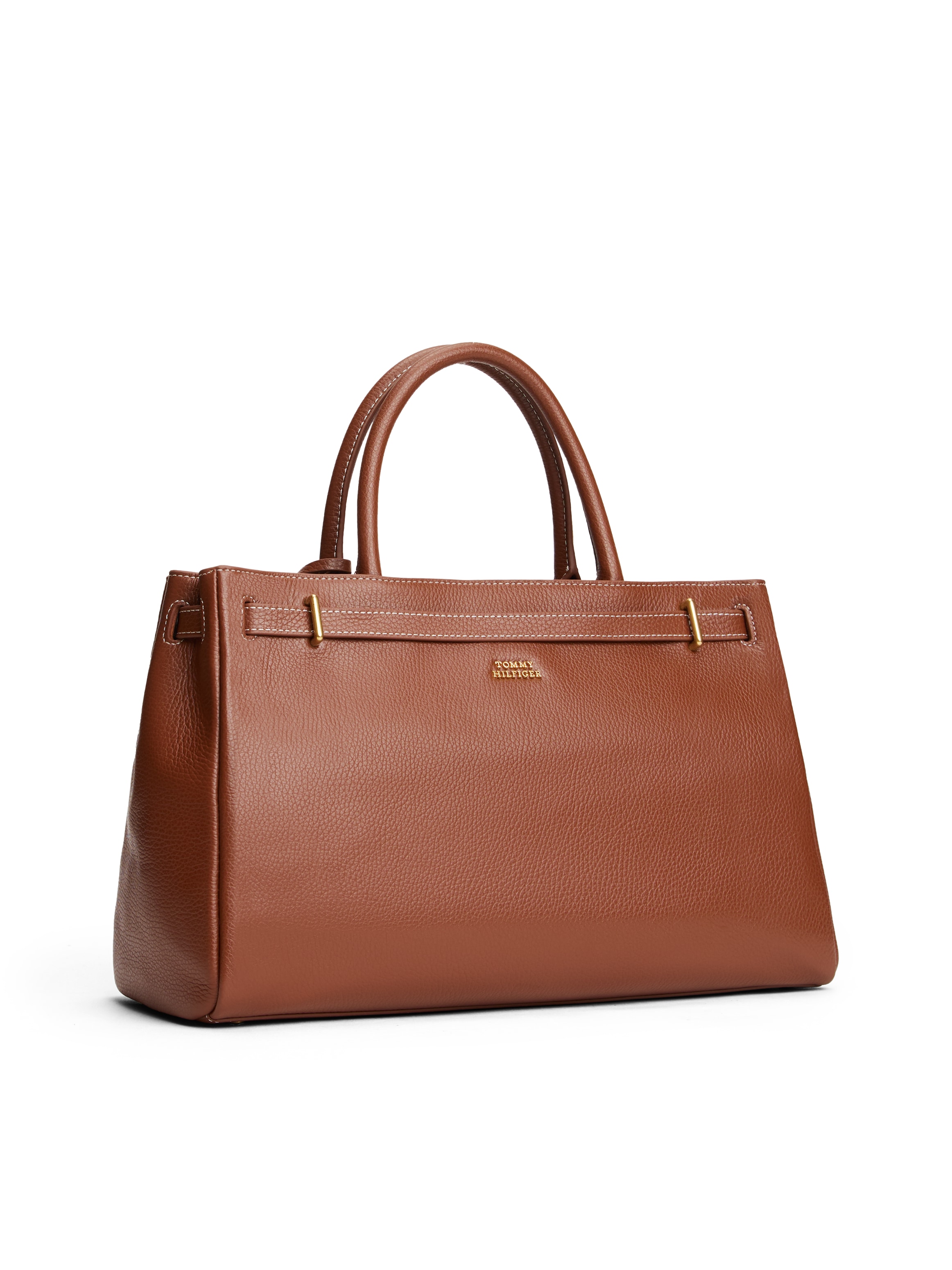 Tommy Hilfiger Tragetasche »AMERICAN ICON TOTE LEATHER«, Damen Handtasche, Schultertasche mit TH-Schloß-Schmuckelement