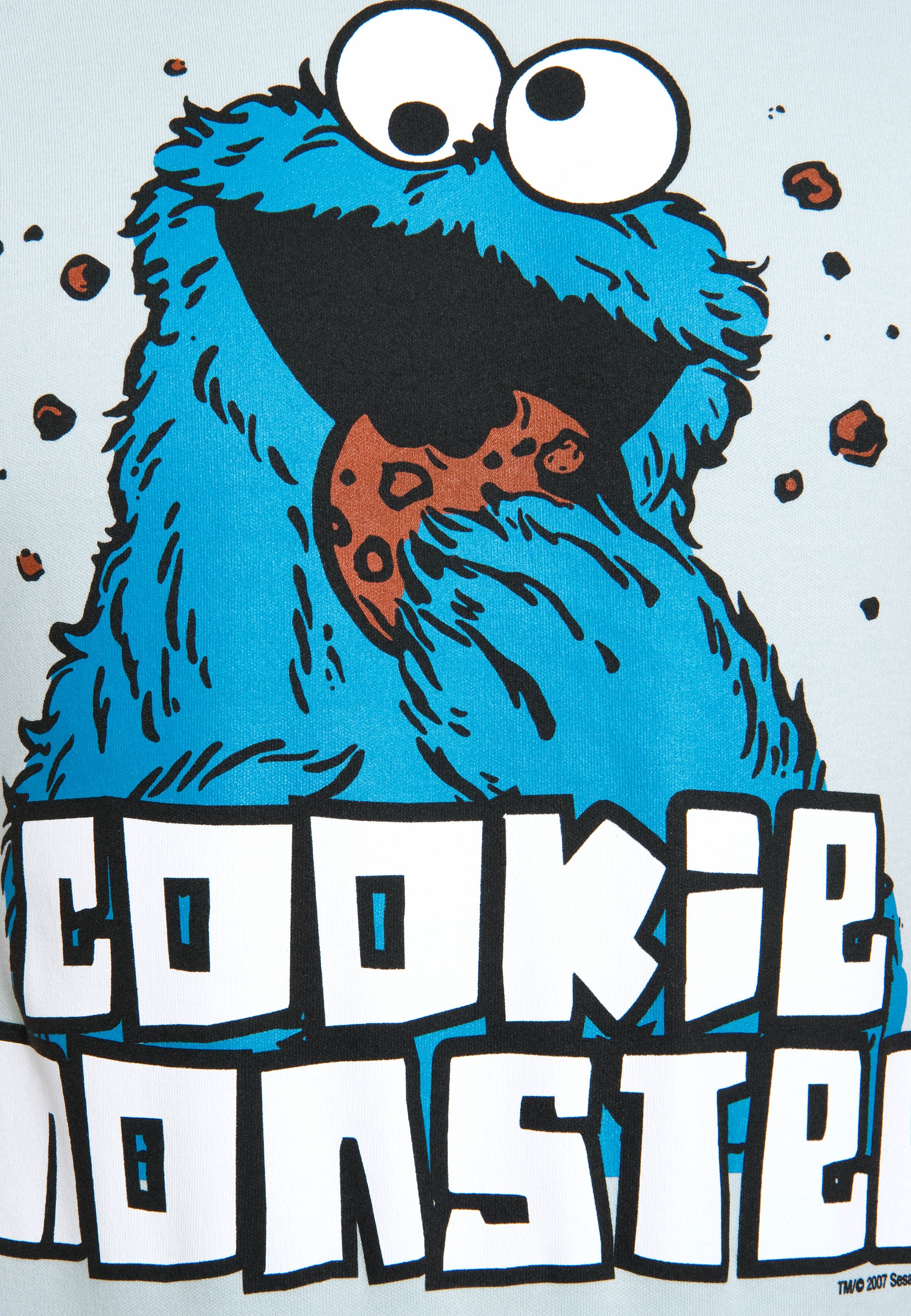 LOGOSHIRT T-Shirt »Cookie Monster«, mit farblich abgesetzten Bündchen