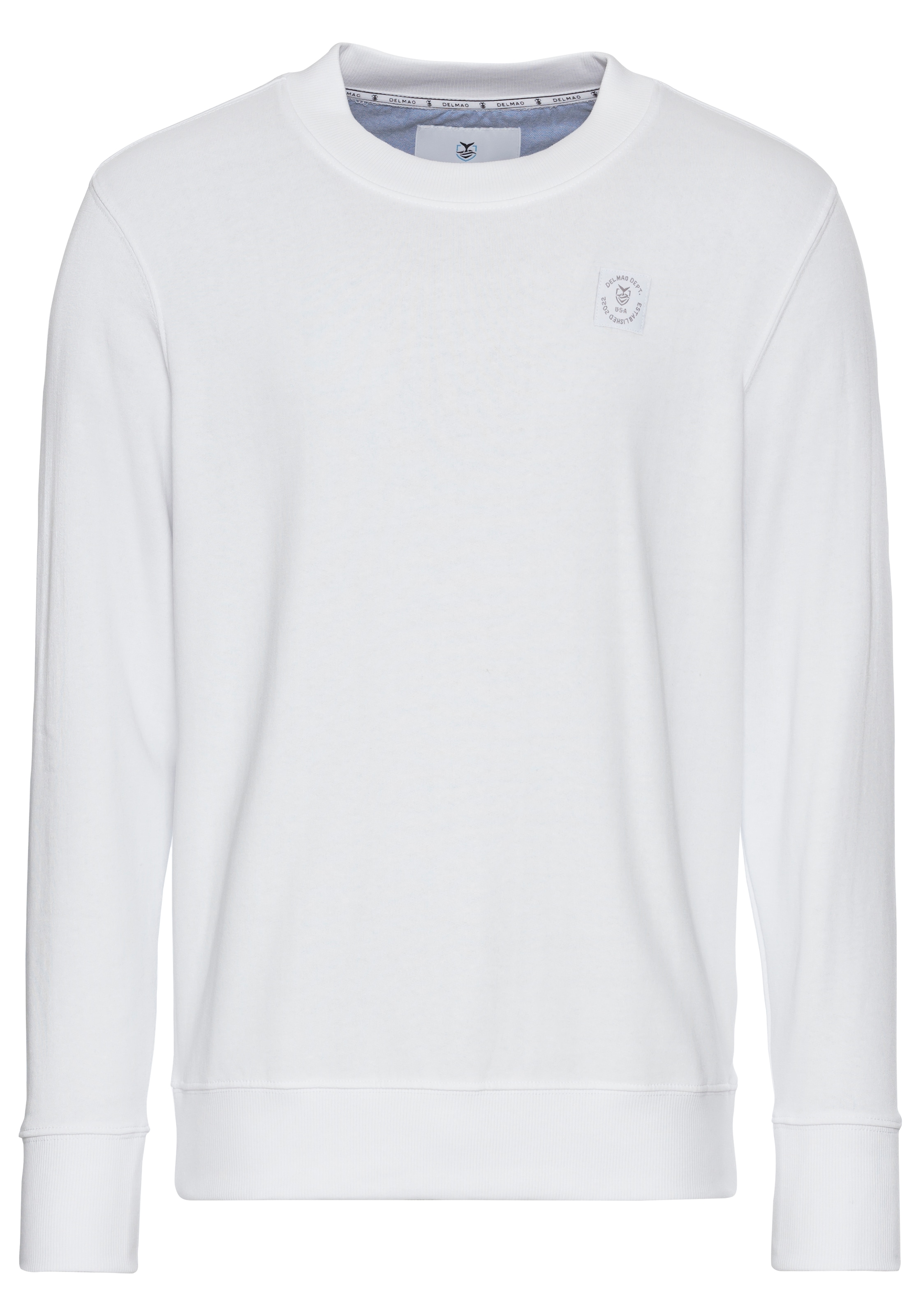 DELMAO Sweatshirt, Langarm, Regular Fit, unifarben, Basic-Stil