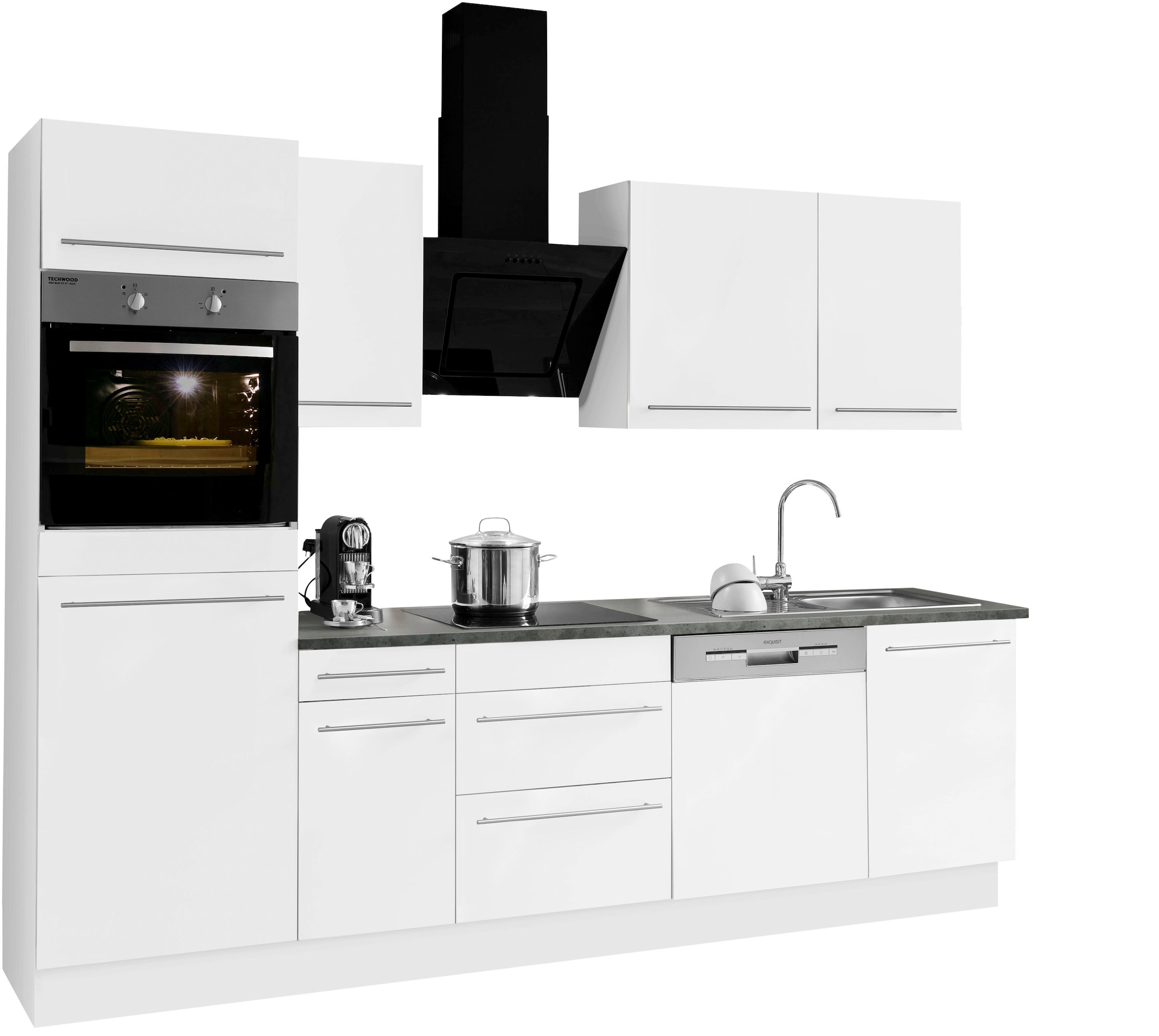 OPTIFIT Küchenzeile mit BAUR Breite E-Geräten, bestellen »Bern«, gedämpfte | höhenverstellbare cm, Füße, Türen 270