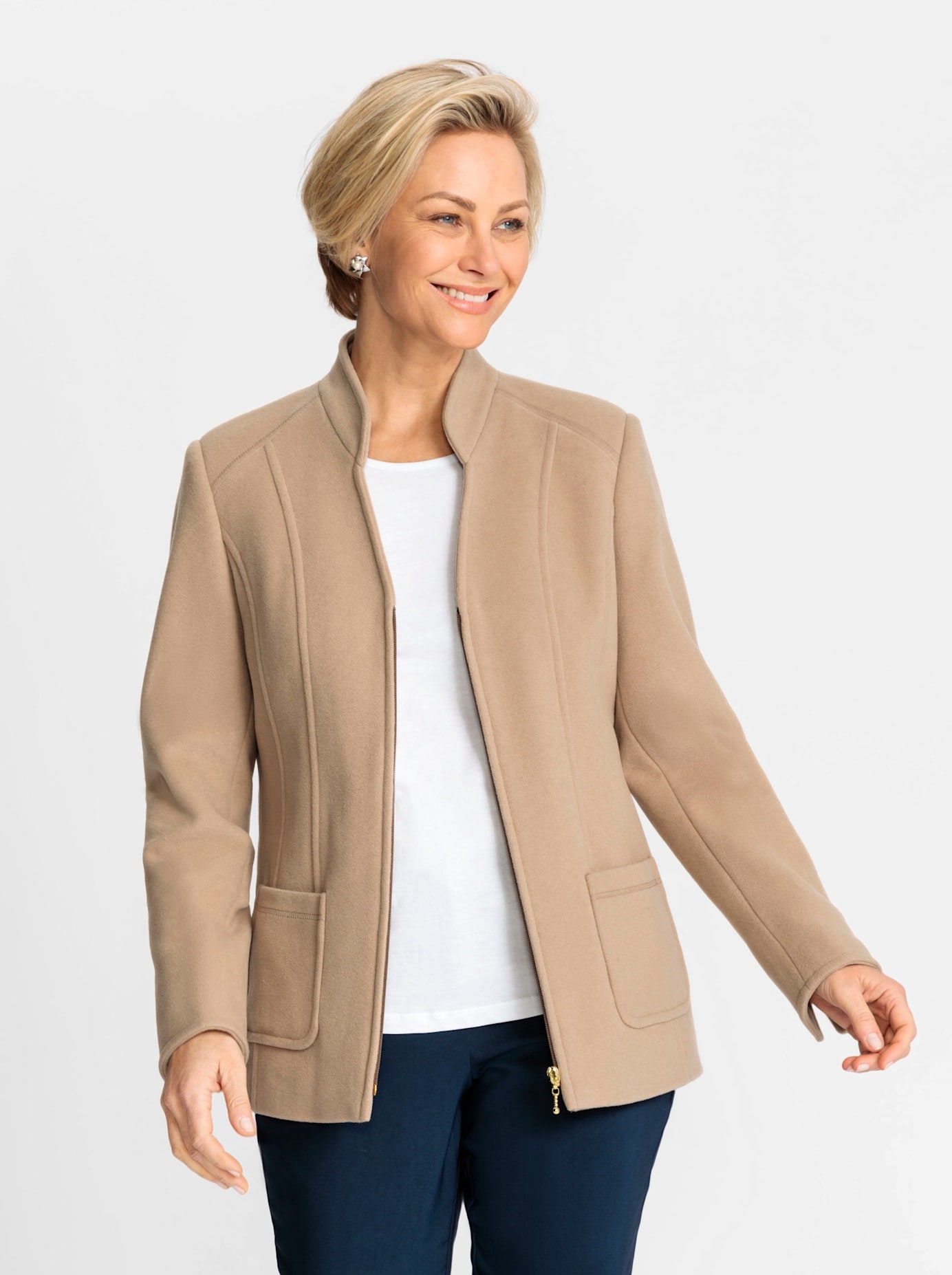 Classic Wolljacke, ohne Kapuze