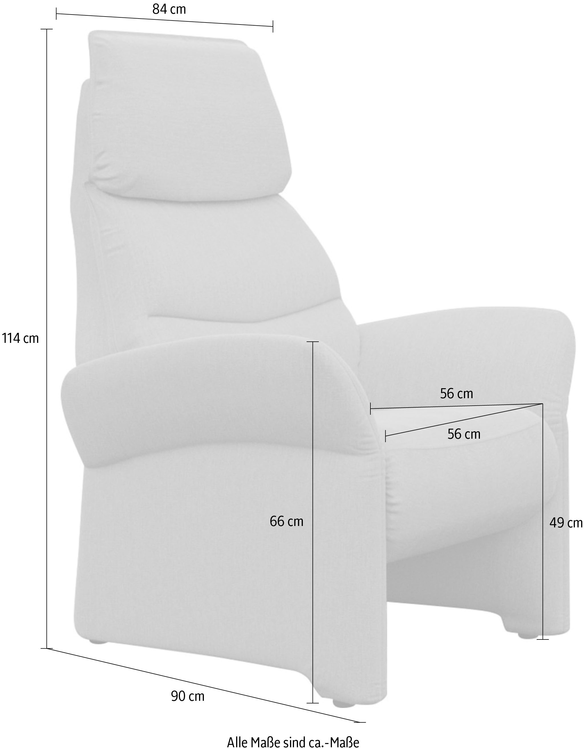 Relaxsessel ALINA "Savin", braun (dunkelbraun xbo 4), B:84cm H:114cm T:90cm, Struktur fein XBO (100% Polyester), Sessel, Relaxsessel, in Größe L, Liegefläche 185cm, verstellbar, optional mit Aufstehhilfe 6