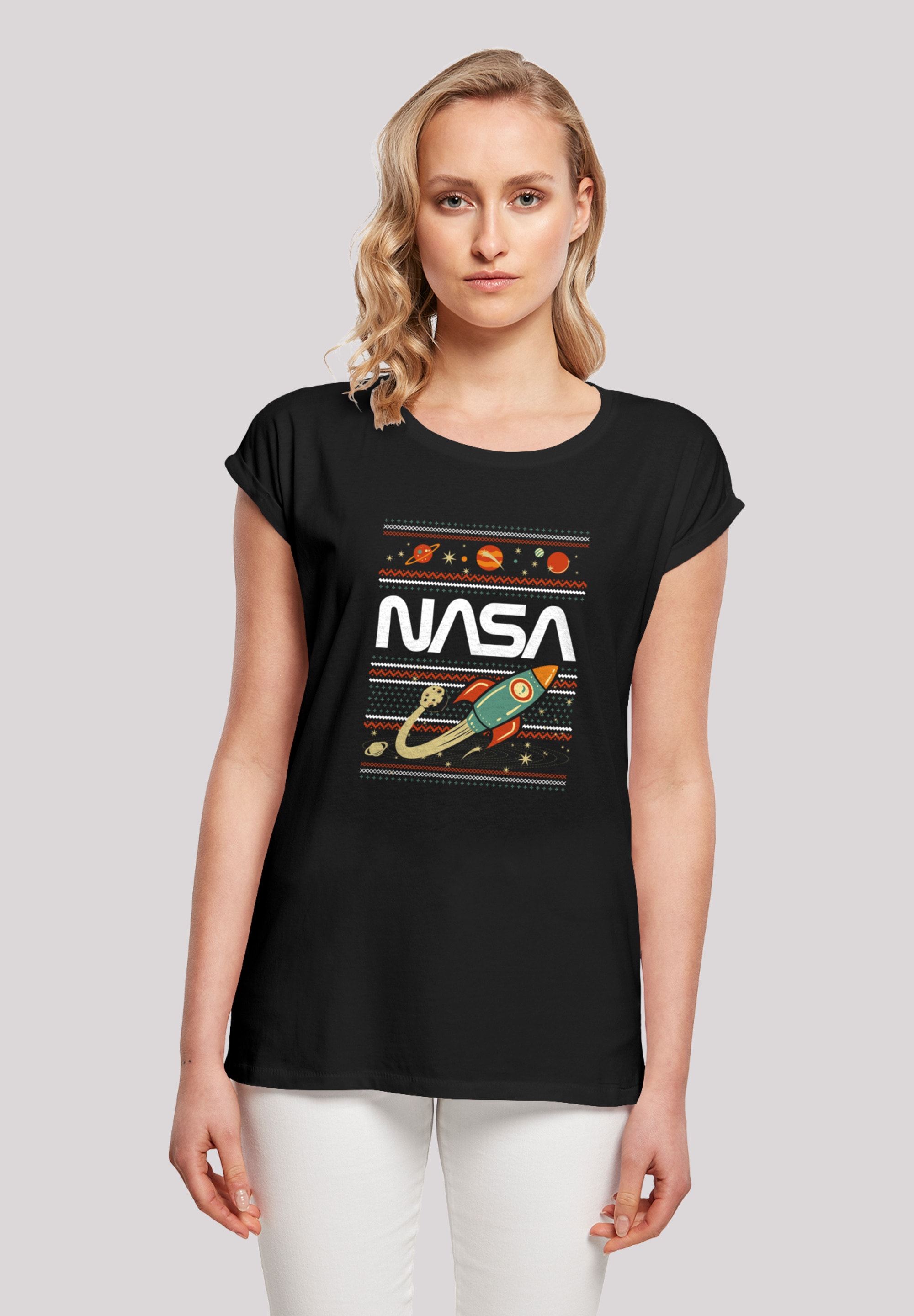 F4NT4STIC T-Shirt "Extended Shoulder T-Shirt NASA Isle", Damen,Premium Merc günstig online kaufen