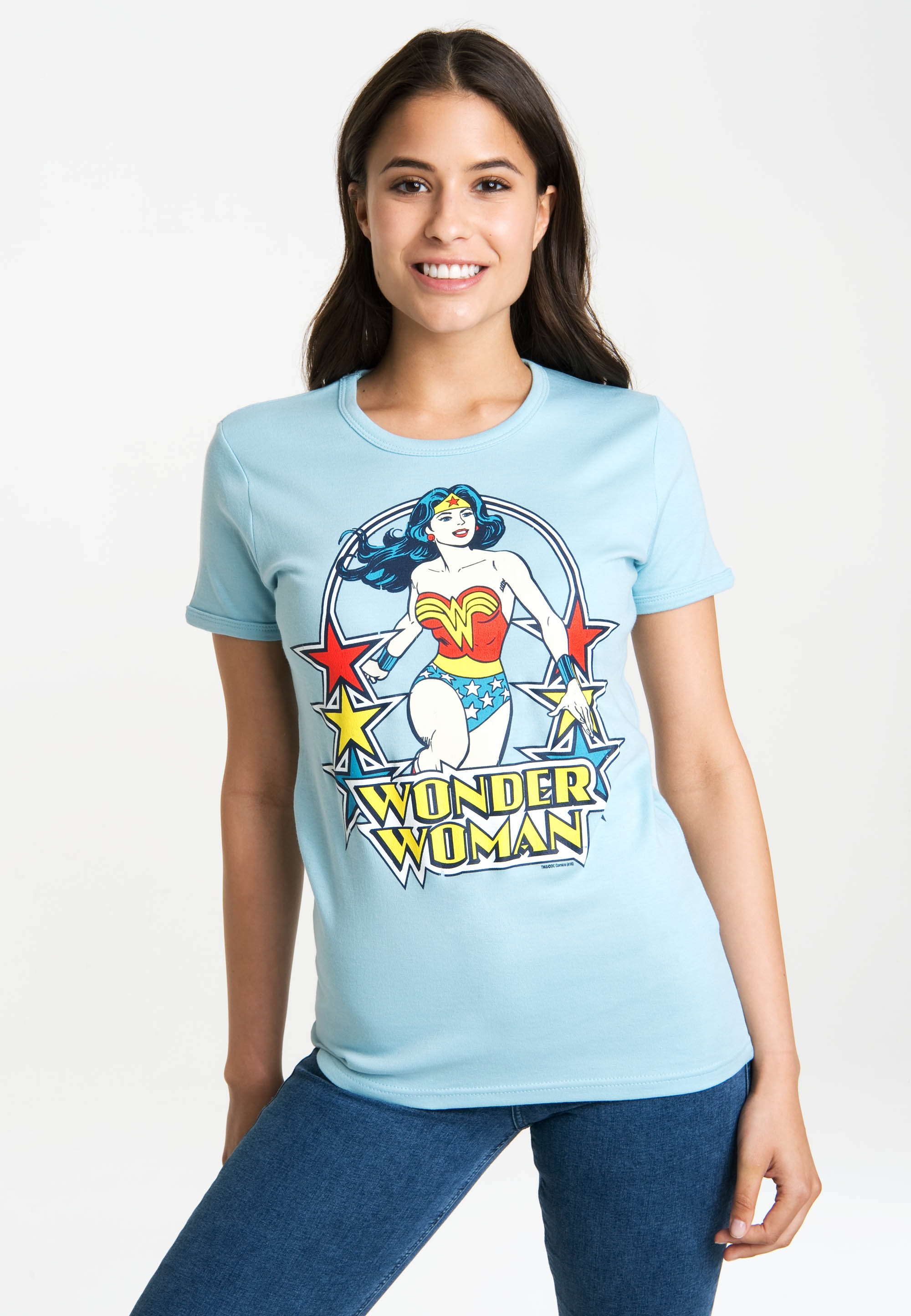 LOGOSHIRT T-Shirt »Wonder Woman – Stars«, mit lizenziertem Originaldesign