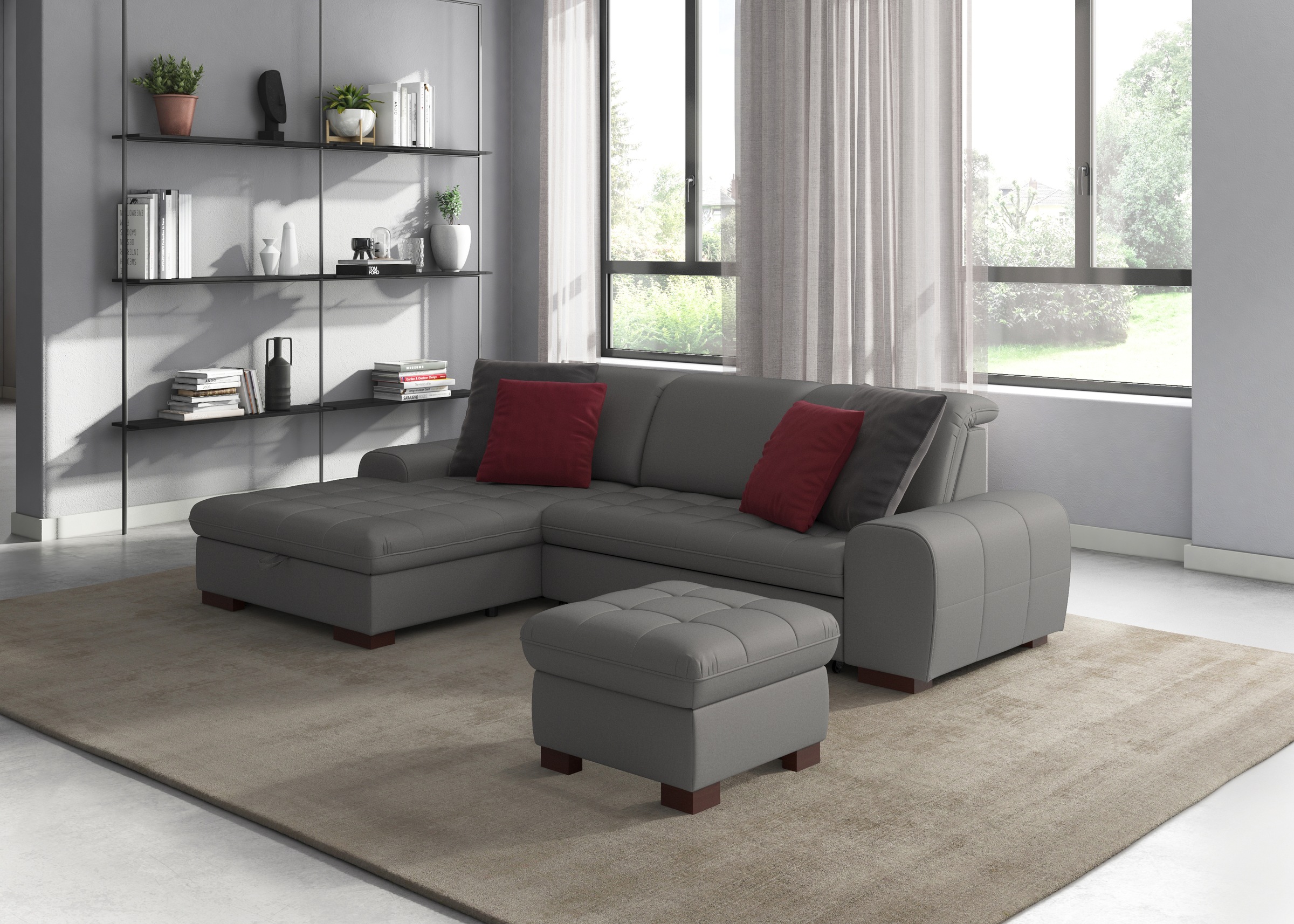 sit&more Ecksofa "Luxor L-Form" wahlweise mit Schlaffunktion, Bettkasten und Kopfteilverstellung
