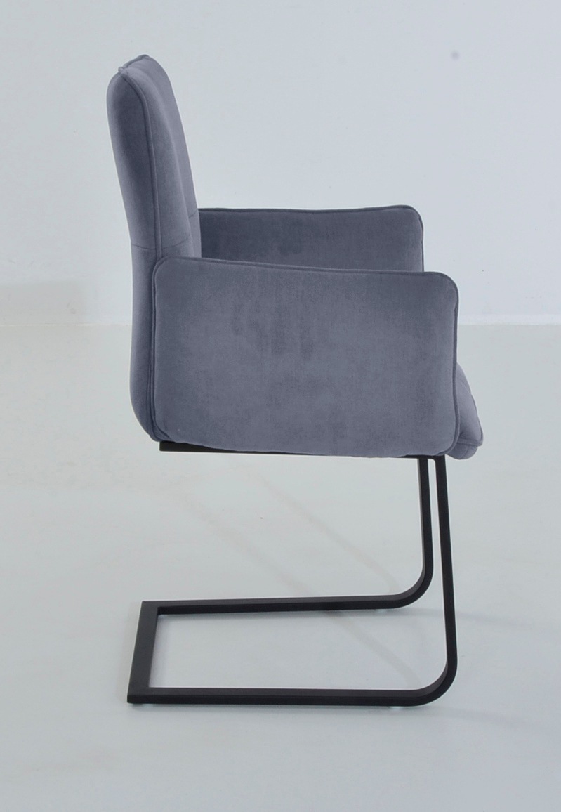 K+W Komfort & Wohnen Freischwinger »6502«, Aqua Clean, Freischwinger mit Armlehnen, Flachstahlkufe in schwarz