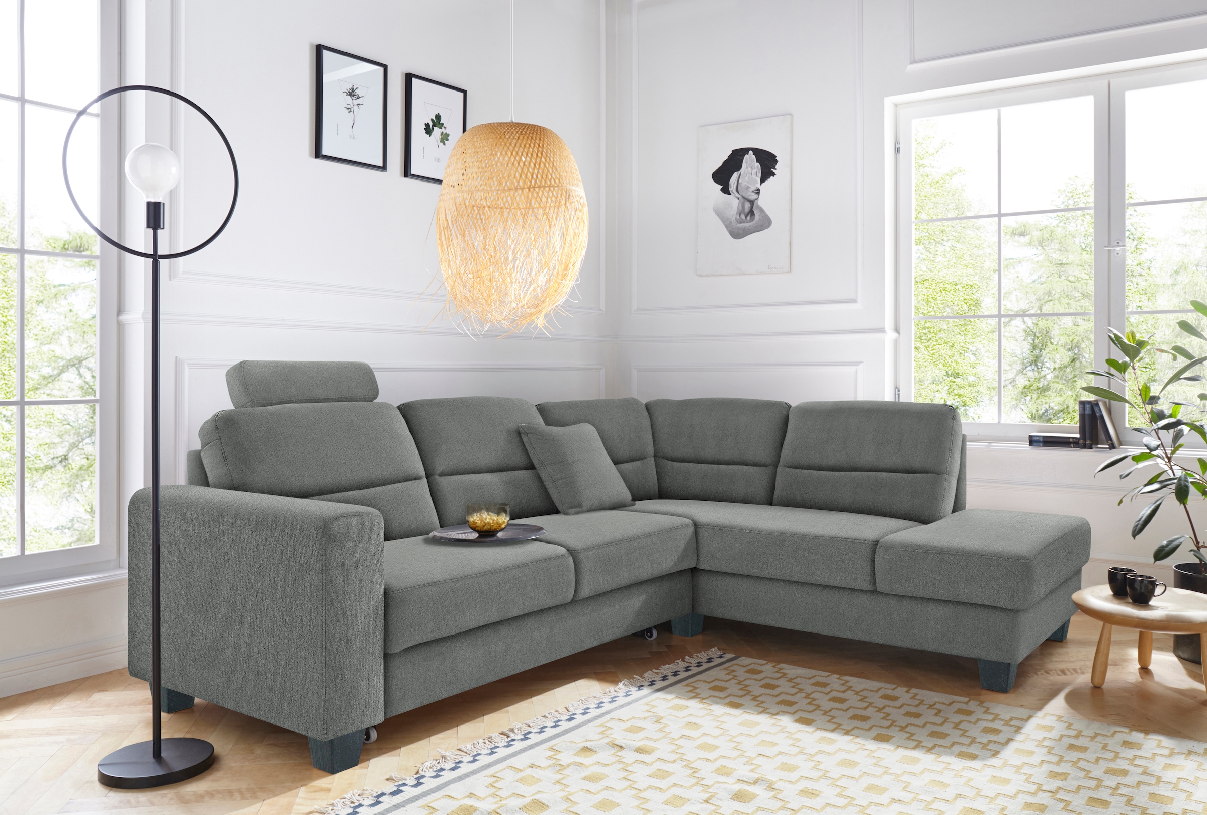 TRENDMANUFAKTUR Ecksofa »Chamber, L-Form«, inklusive einer Kopfstütze, wahlweise mit Schlaffunktion