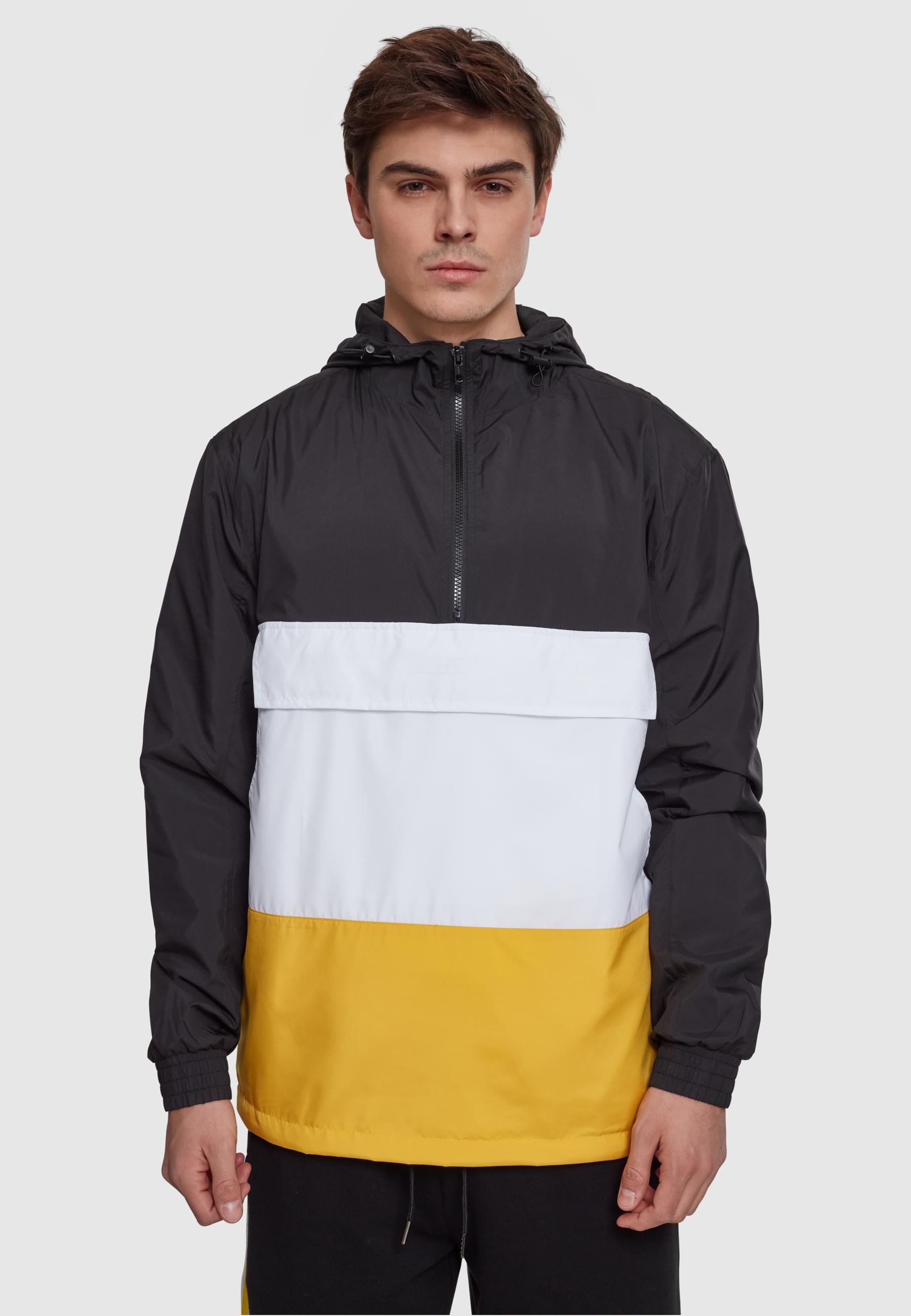URBAN CLASSICS Allwetterjacke »Urban Classics Herren Color Block Pull Over Jacket«, (1 St.), mit Kapuze