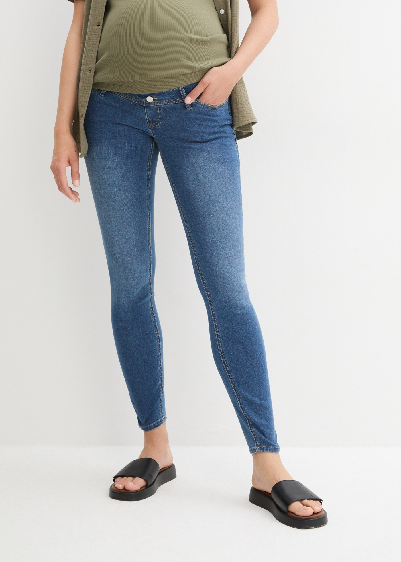 bonprix Umstandsjeans Skinny Fit, mit schmalen Beinen, mit Stretchanteil günstig online kaufen