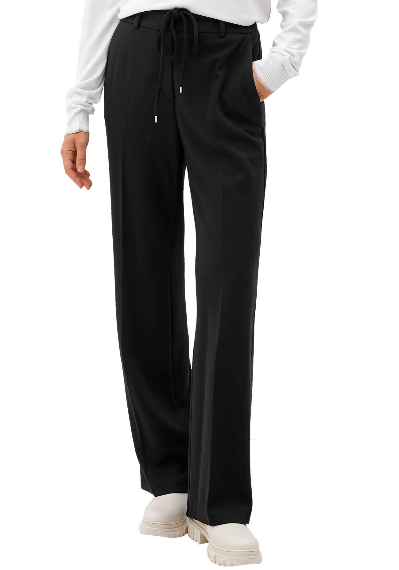 s.Oliver BLACK LABEL Jerseyhose, (Set, 2 tlg., mit Bindeband), mit weitem Bein kaufen