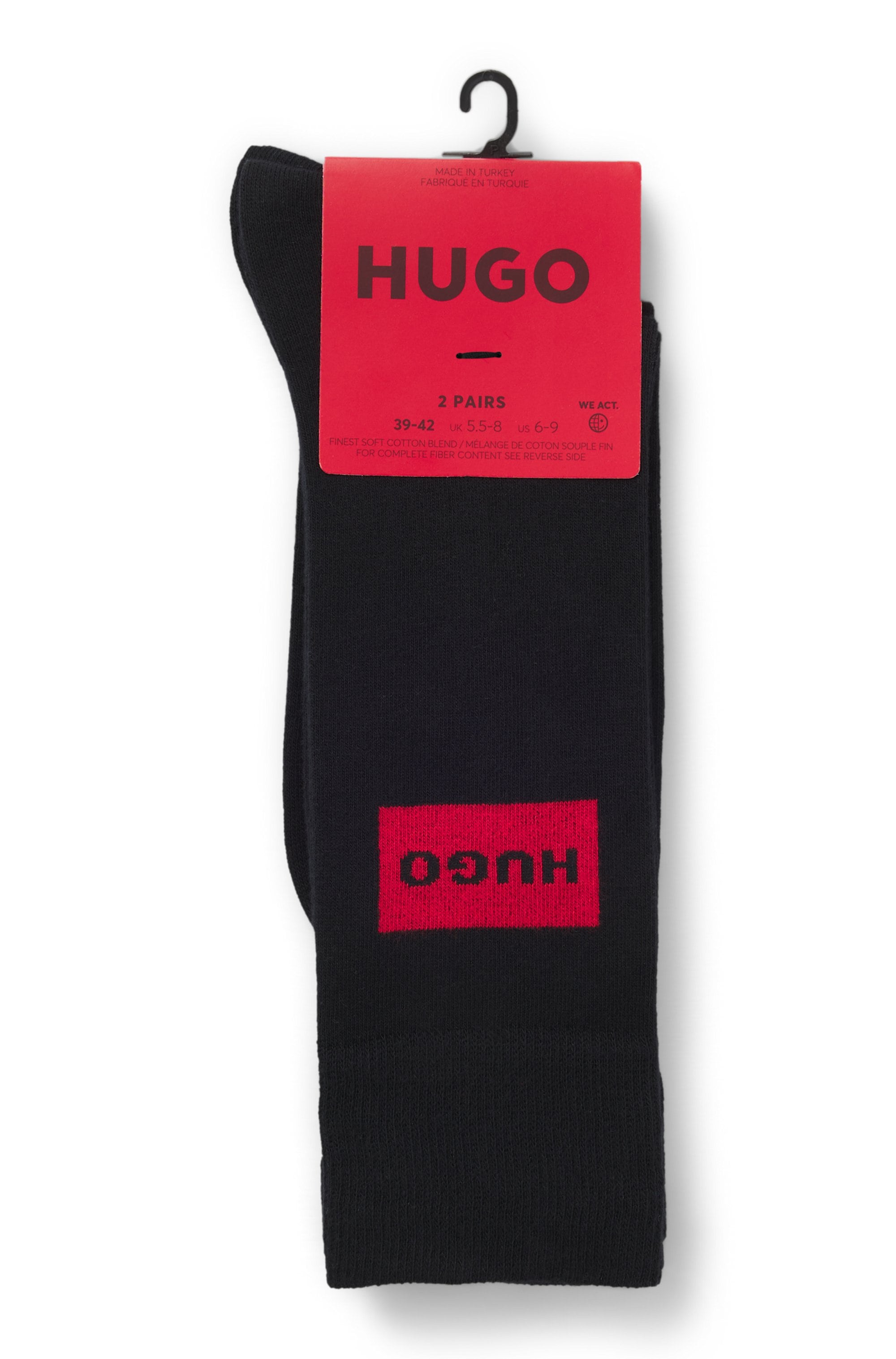 HUGO Underwear Socken »RED LABEL« 2 Paar tlg. mittelhoch, verstärkte Fersen- und Zehenbereich, Rippbündchen
