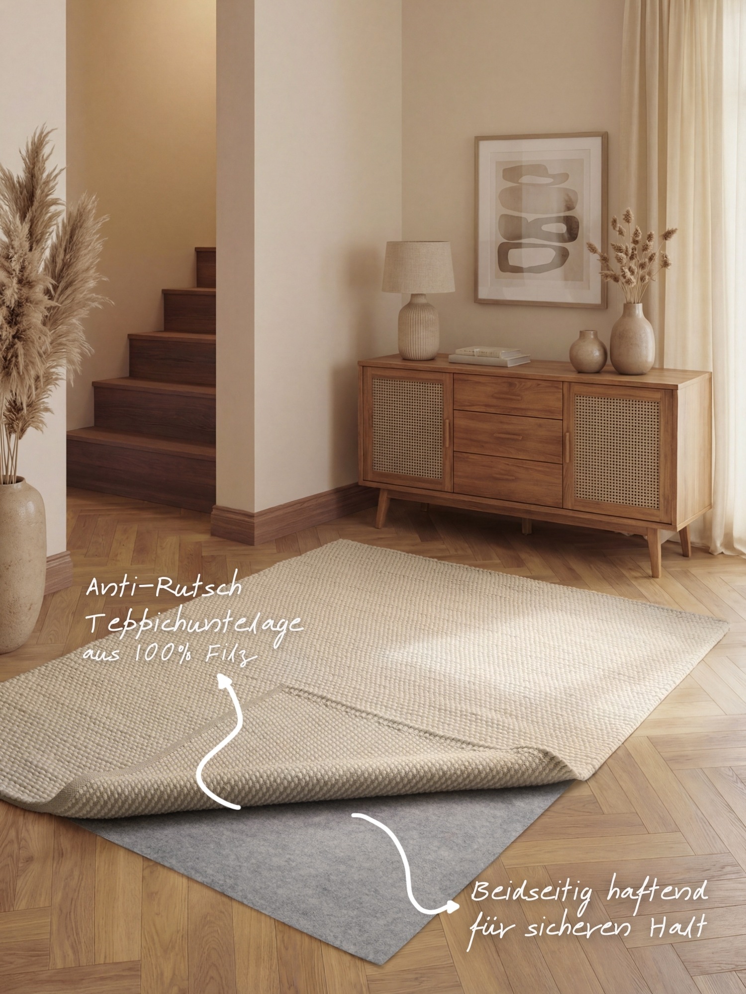 Vikosa Prove Teppichunterlage Grau 120x170cm 2