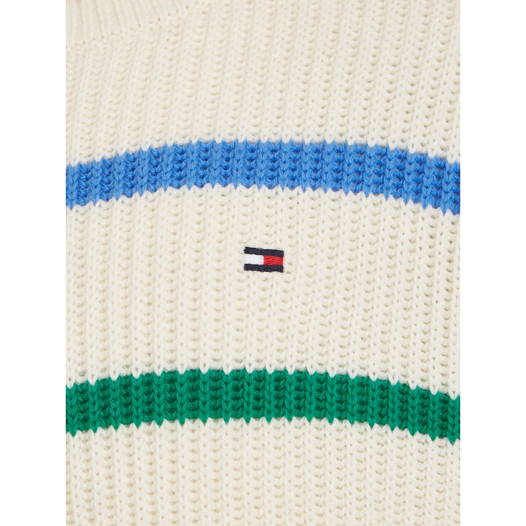 Tommy Hilfiger Strickpullover »MULTI STRIPE STRUCTURE CREW«