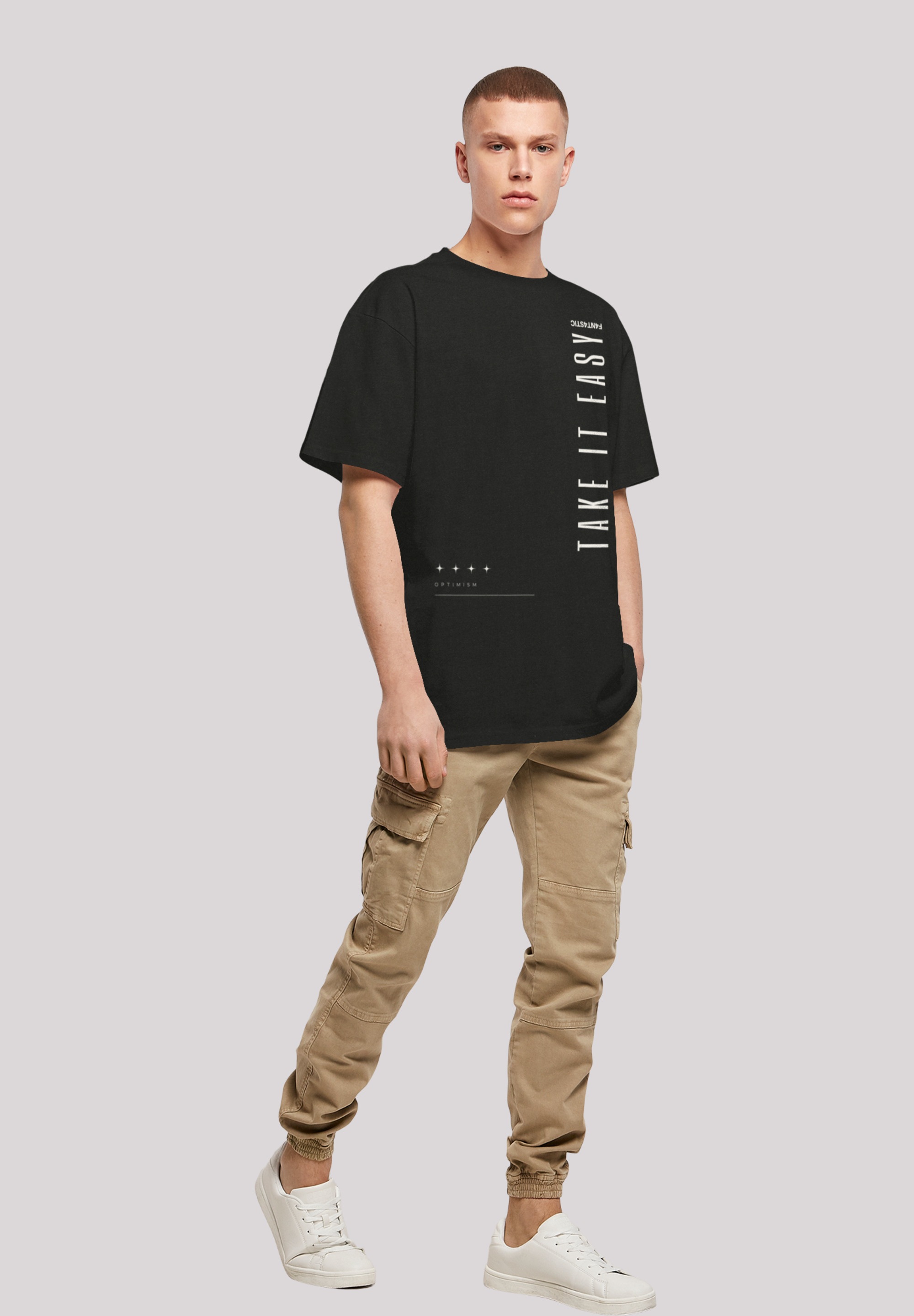 F4NT4STIC T-Shirt »Take It Easy OVERSIZE TEE«, Print