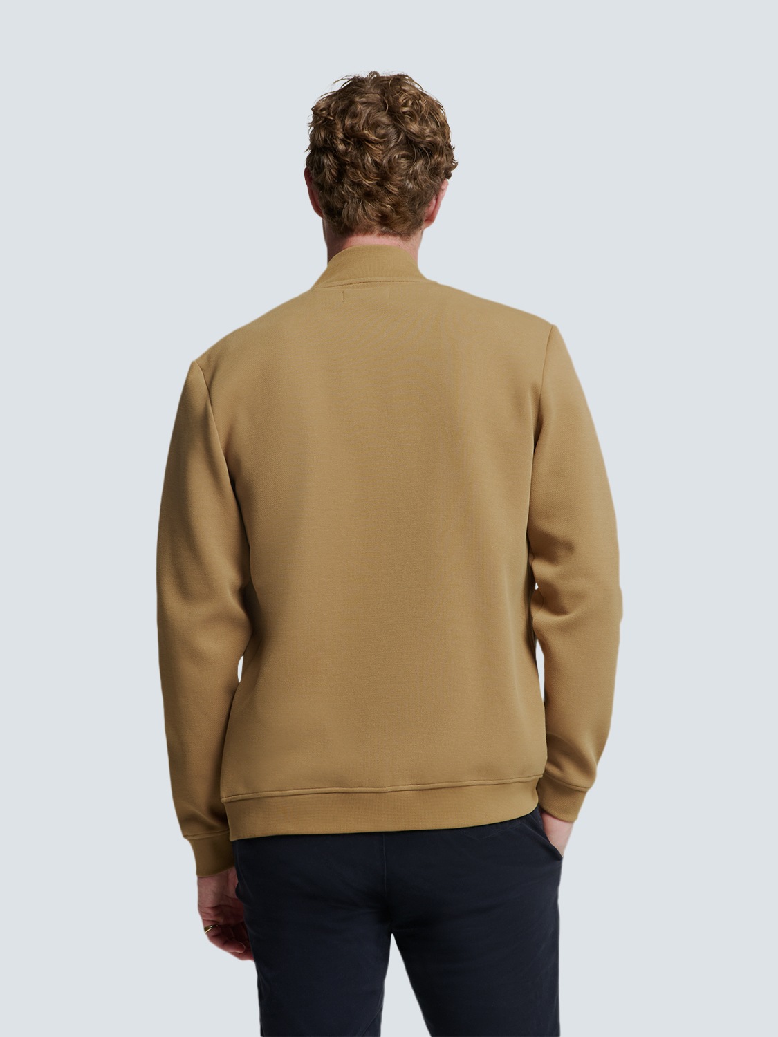 NO EXCESS Sweater »No Excess Stylische Weste mit Bomberkragen und Piqué-Material«