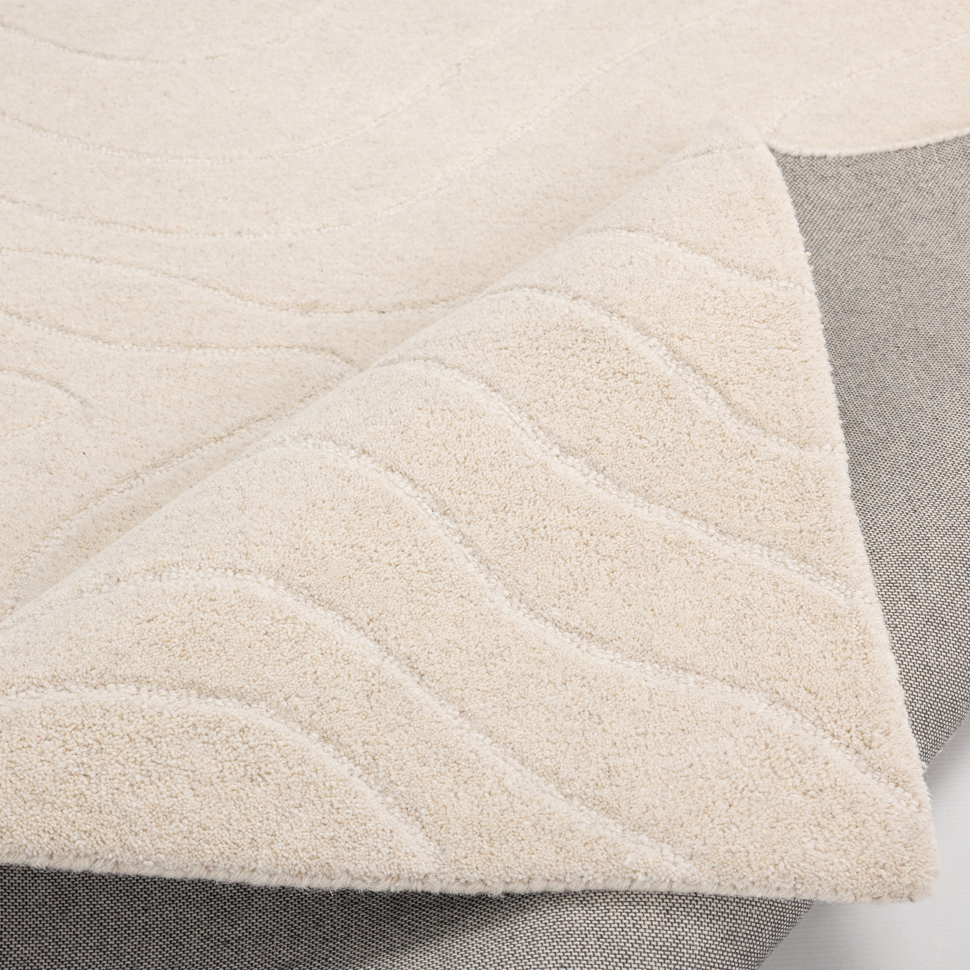 LeGer Home by Lena Gercke Wollteppich »Zarrah, mit Wellendesign, Linienmuster« rechteckig 14 mm Höhe reine Wolle, modern, Scandi, Wohnzimmer, Schlafzimmer, Esszimmer