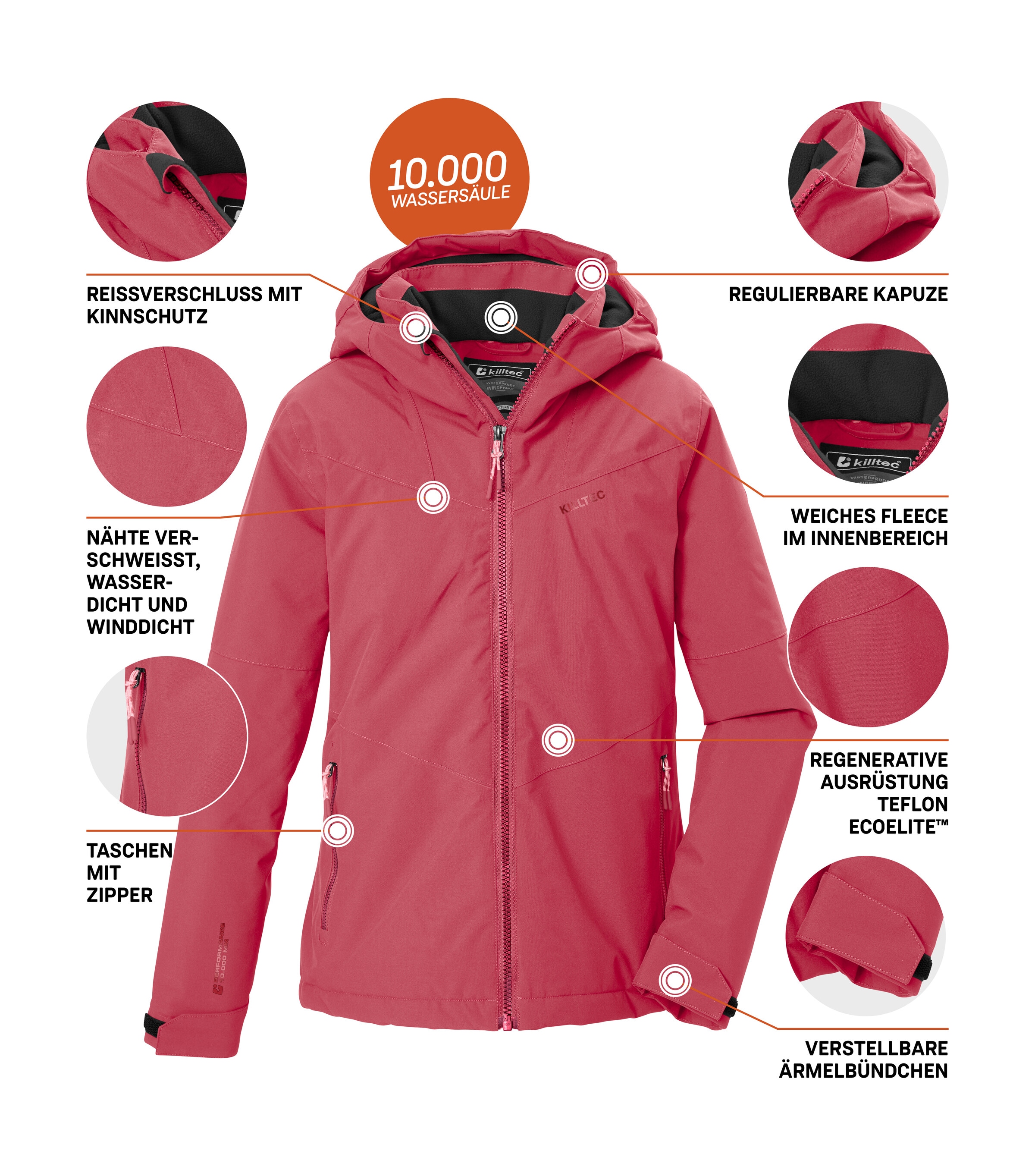 Killtec Funktionsjacke »KOW 161 GRLS JCKT« Wind- und wasserdichte Mädchenjacke mit Teflon EcoElite™ Imprägnierung