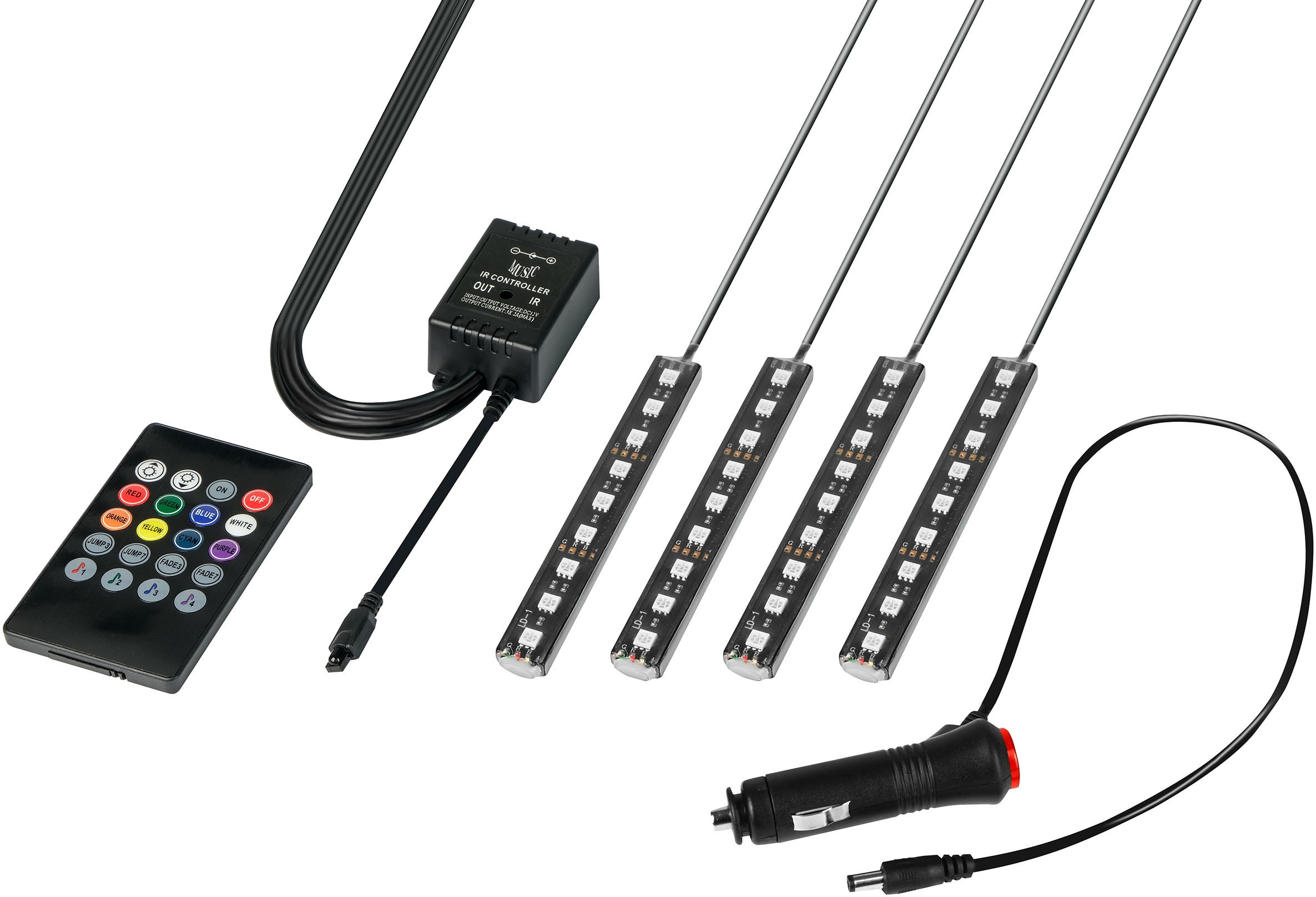 EUFAB LED Lichtleiste "LED Innenraumbeleuchtung 12V" 6 Stk. RGB günstig online kaufen