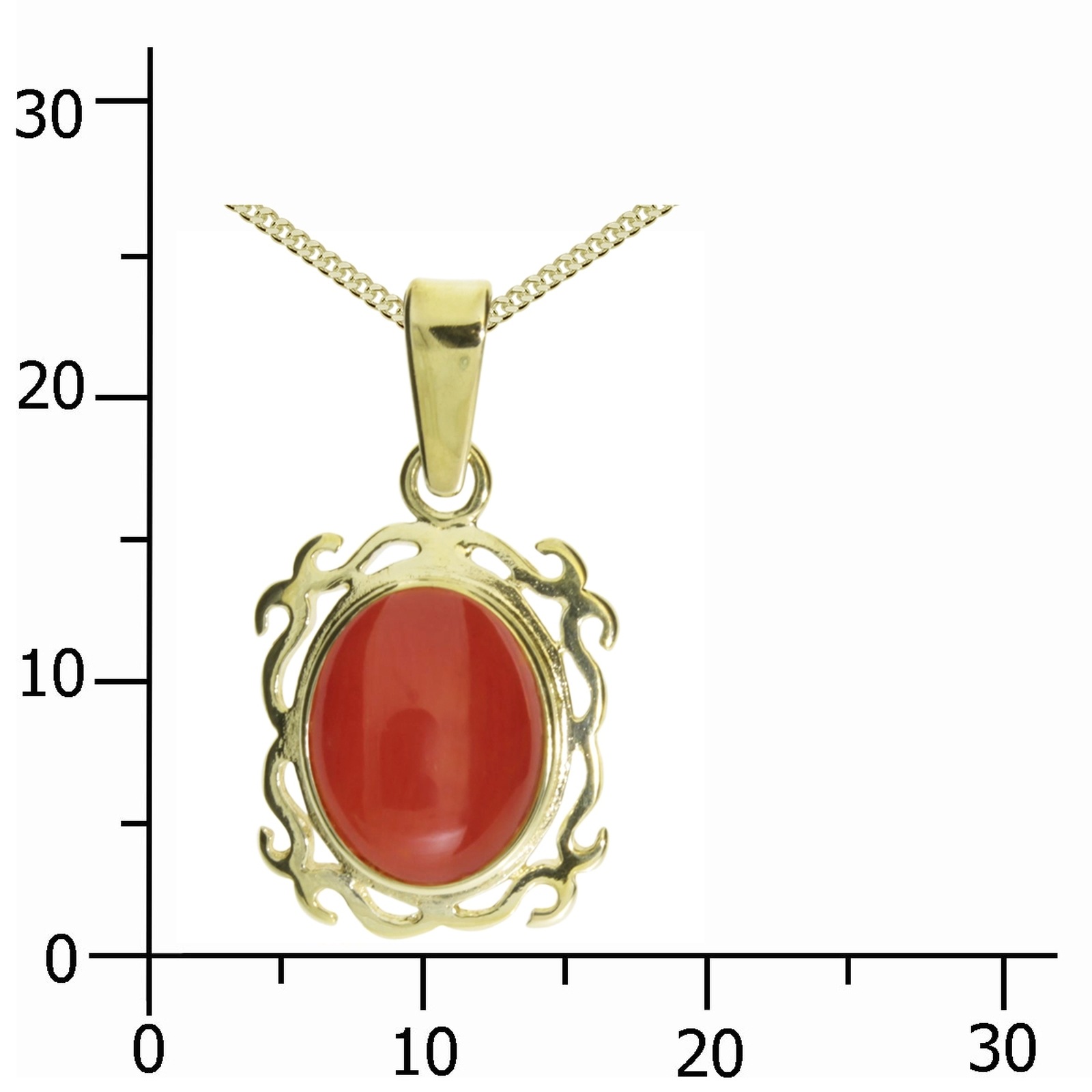 OSTSEE-SCHMUCK Kette und Anhänger Set »- Konstanze - Gold 333/000 - Koralle« ()