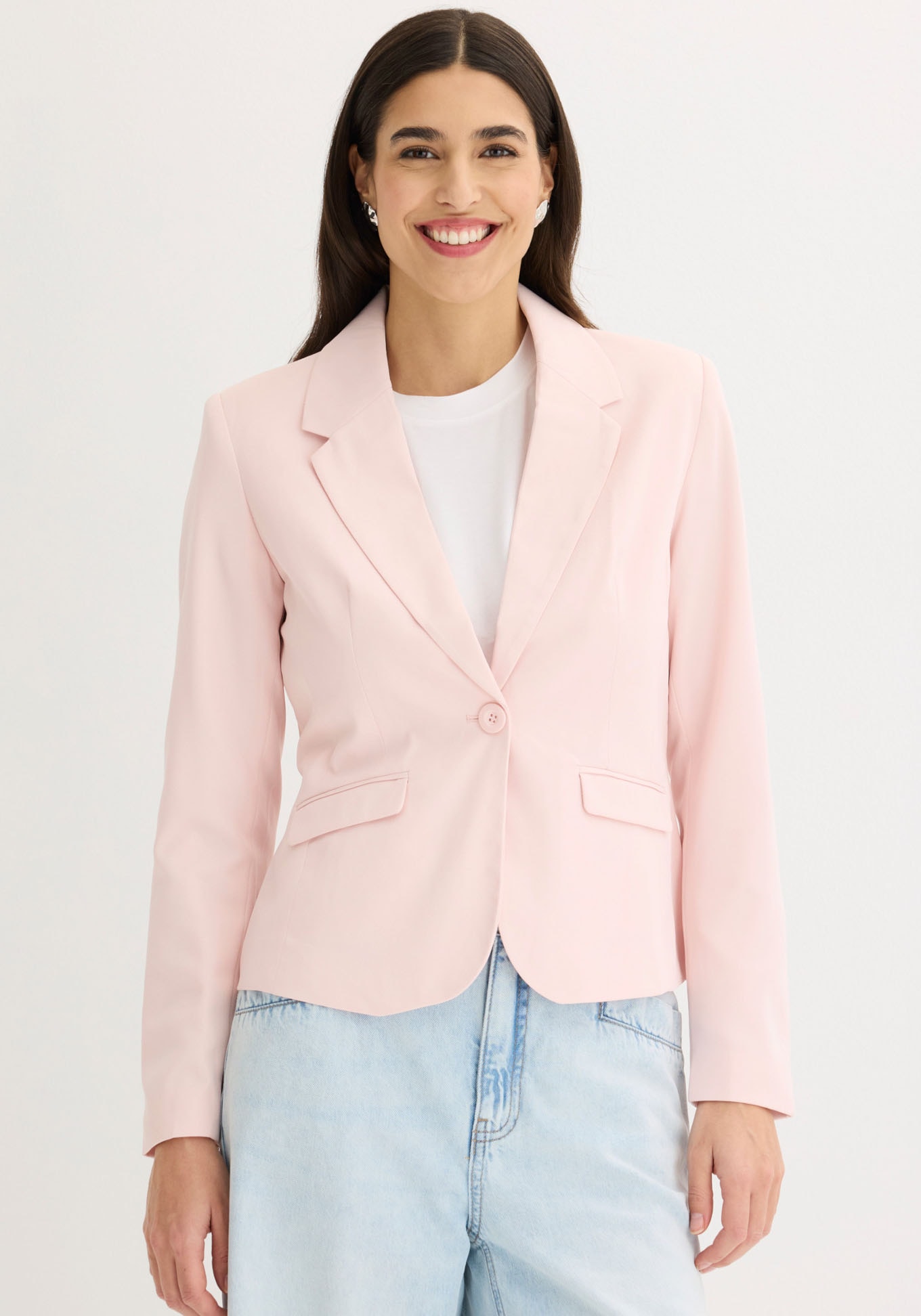 bonprix Kurzblazer "Kurzblazer" eleganter Stil, Slim Fit, aus Polyester und Elasthan