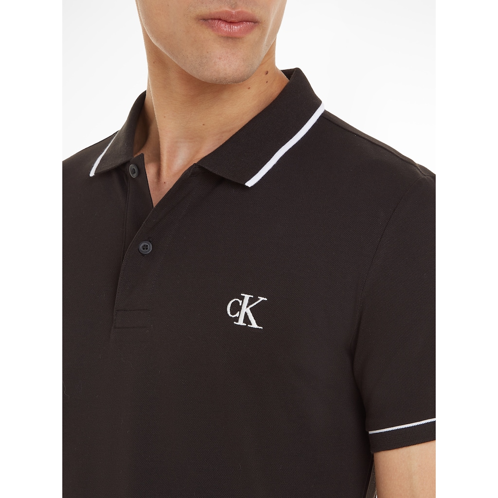 Calvin Klein Jeans Poloshirt »CK ESSENTIAL TIPPING SLIM POLO«, mit Markenstickerei