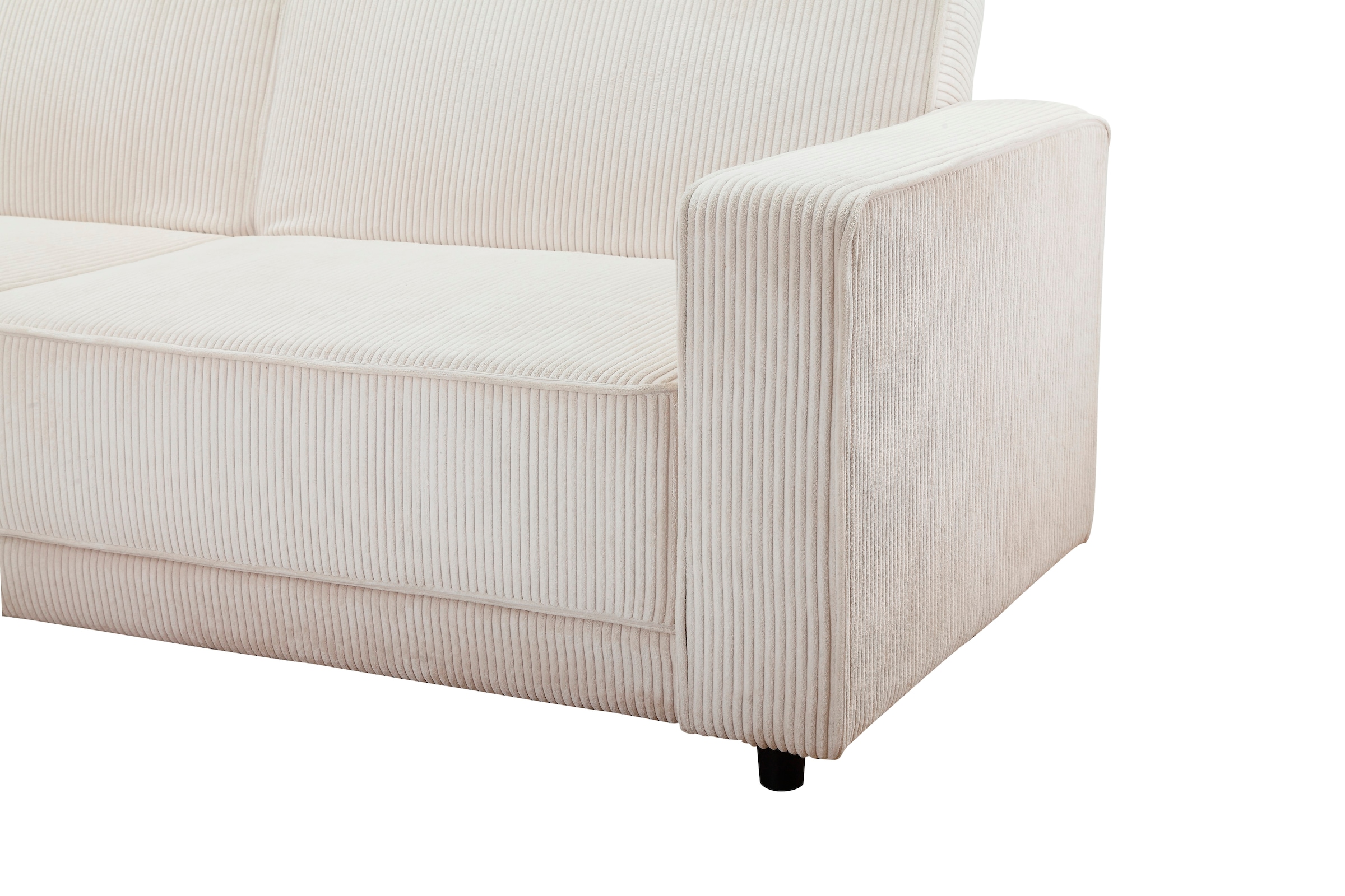 Dorel Home Ecksofa »Allie Schlafsofa 230 cm mit Relaxfunktion in der Rückenlehne«, Schlaffunktion (108/194,5cm), trendiger Cord o. pflegeleichter Velours
