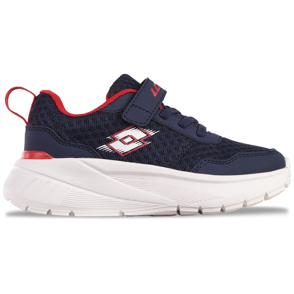 Sneaker LOTTO, Kinder, Gr. 25, blau (navy, rot), Kunstfaser, Synthetik, mehrfarbig, Schuhe Sneaker, - extra leicht & bequem