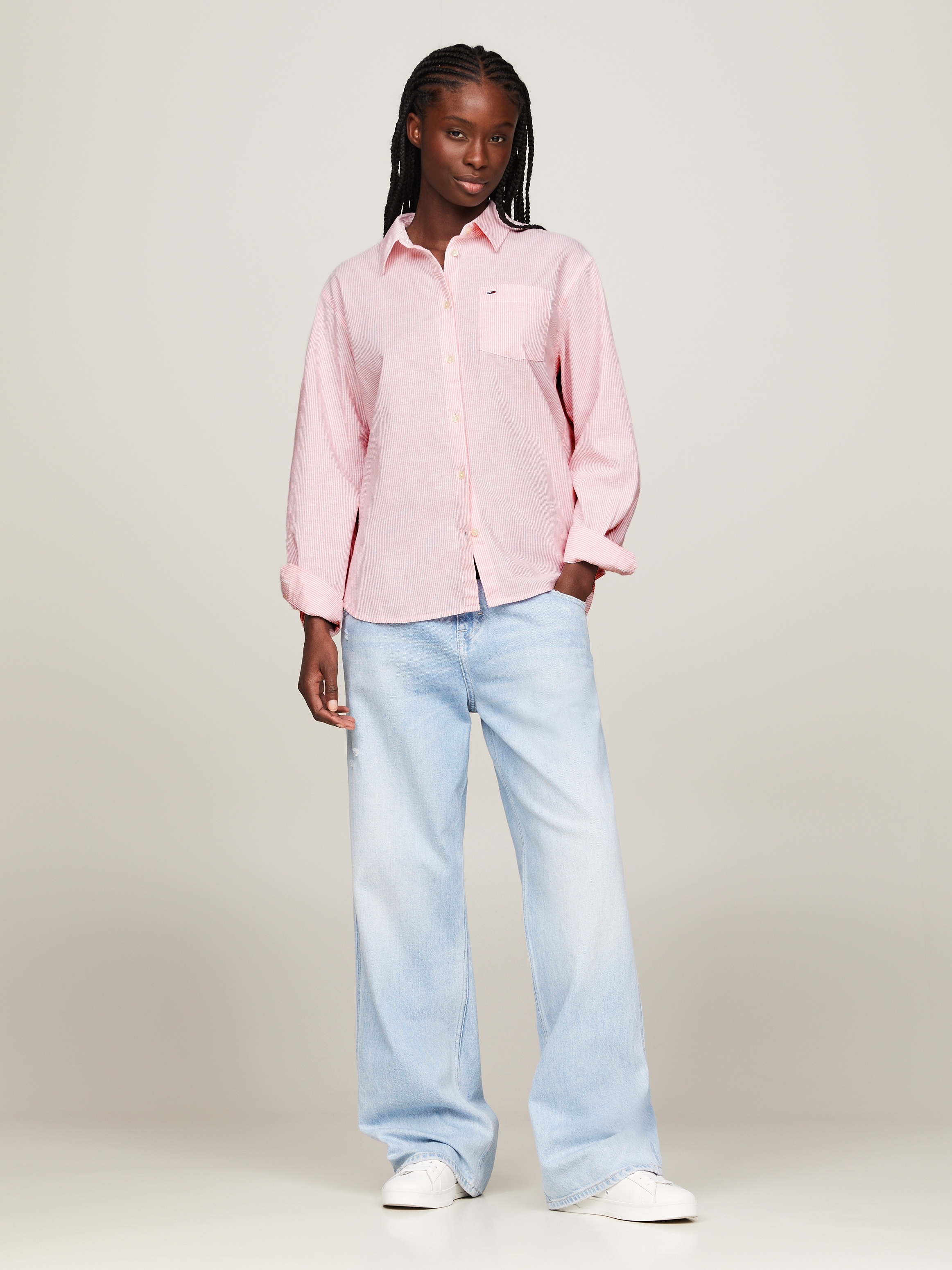 Tommy Jeans Hemdbluse »TJW BOXY STRIPE LINEN SHIRT«, im modischem Streifen