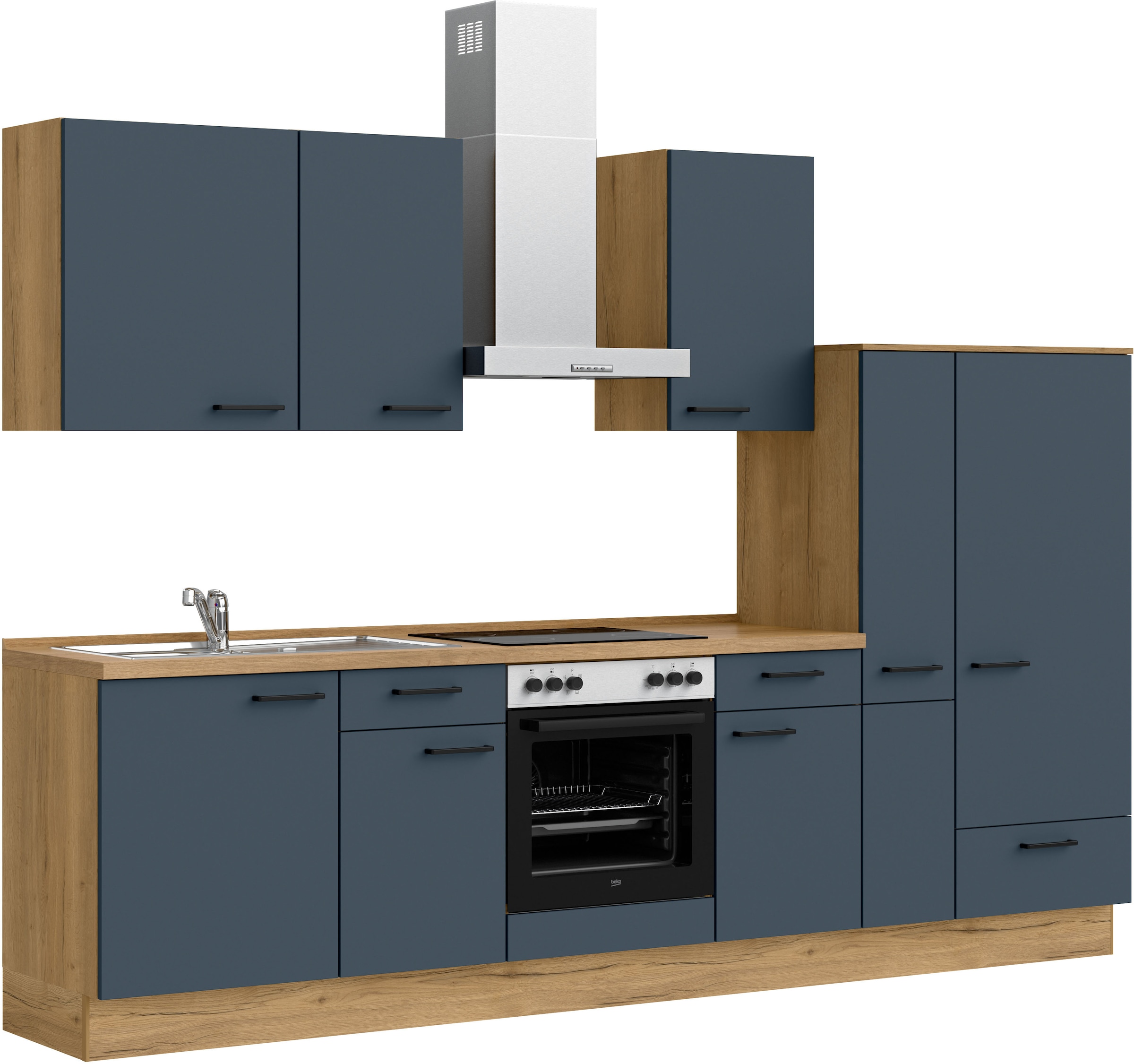 nobilia® Küchenzeile »"Easytouch I"«, vormontiert, Ausrichtung wählbar, Breite 300 cm, wahlw. mit E-Geräten