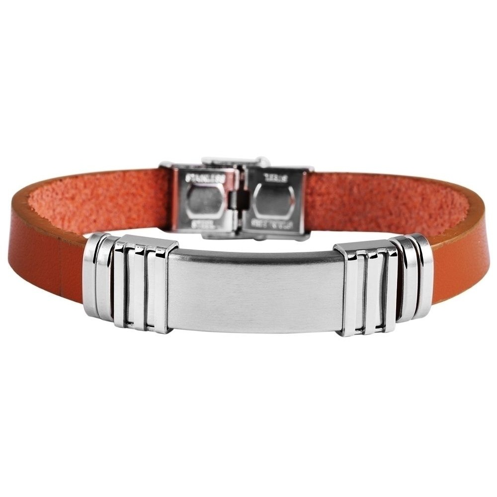 ADELIA ́S Damen Armreif "Armband – Armreif aus Leder 21,5 cm", 22cm, Leder, braun, Leder, Armbänder, Zum Verschenken – ideal zum Valentinstag
