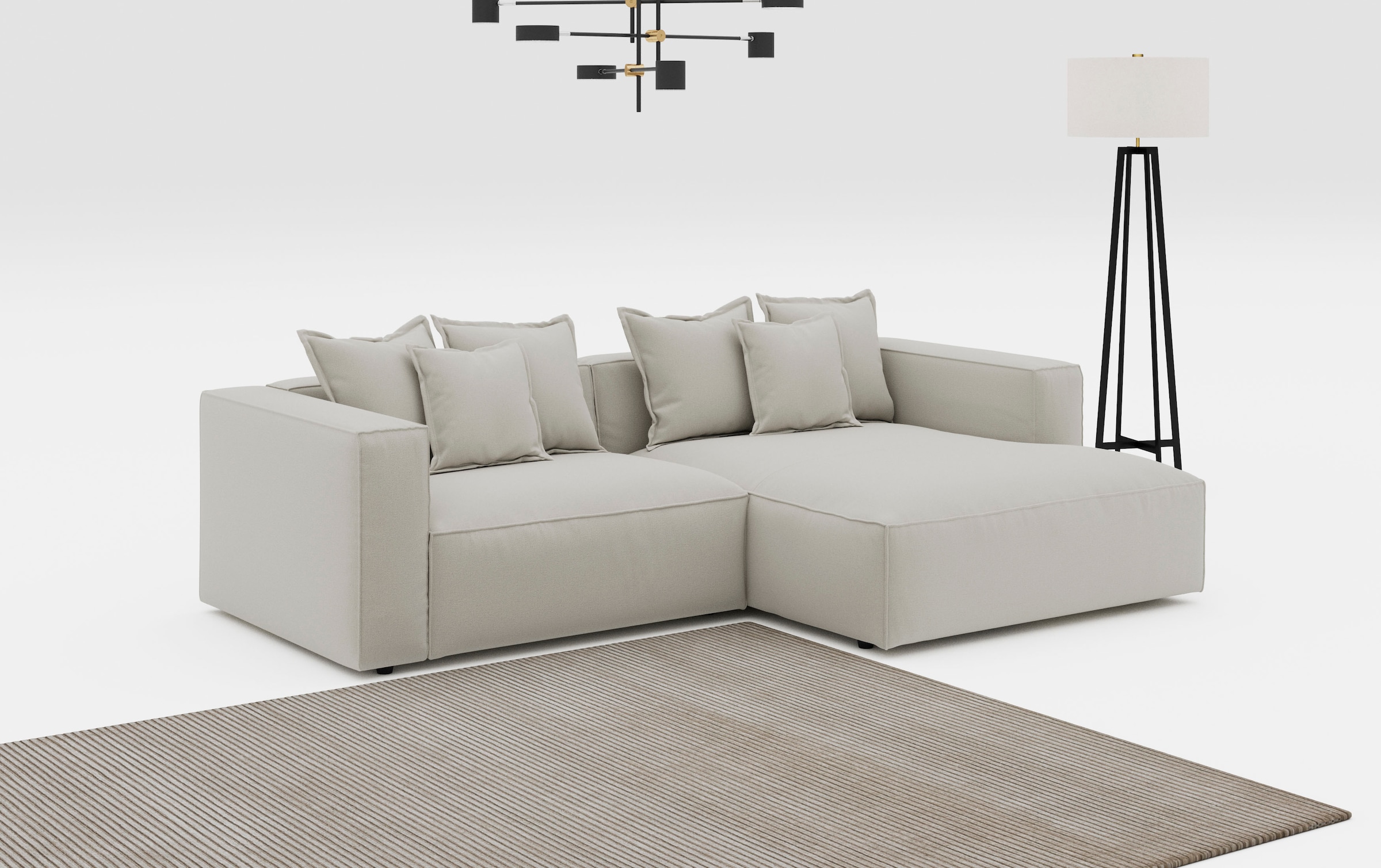 INOSIGN Ecksofa "Cowboy L-Form", mit 6 Kissen, kubisches Sofa günstig online kaufen