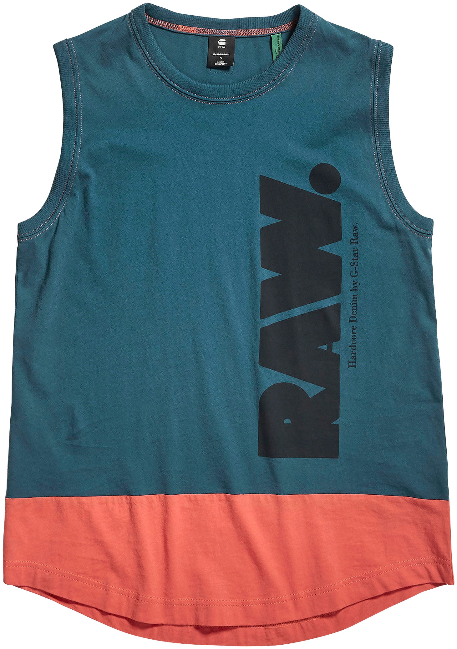 G-Star RAW T-Shirt »T-Shirt Lash color block tank to«, mti Logo Grafikdruck vorne