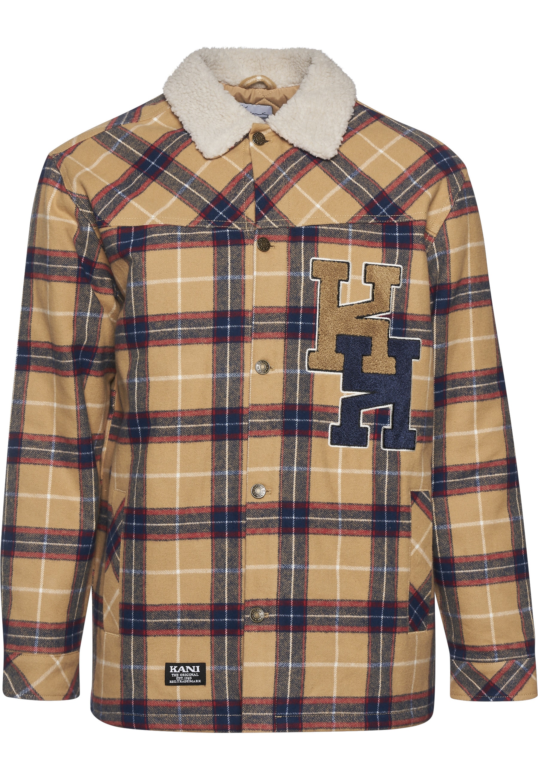 Karl Kani Allwetterjacke "Karl Kani Herren Woven Retro Heavy Flannel Shirt Jacket" 1 Stk. tlg. ohne Kapuze