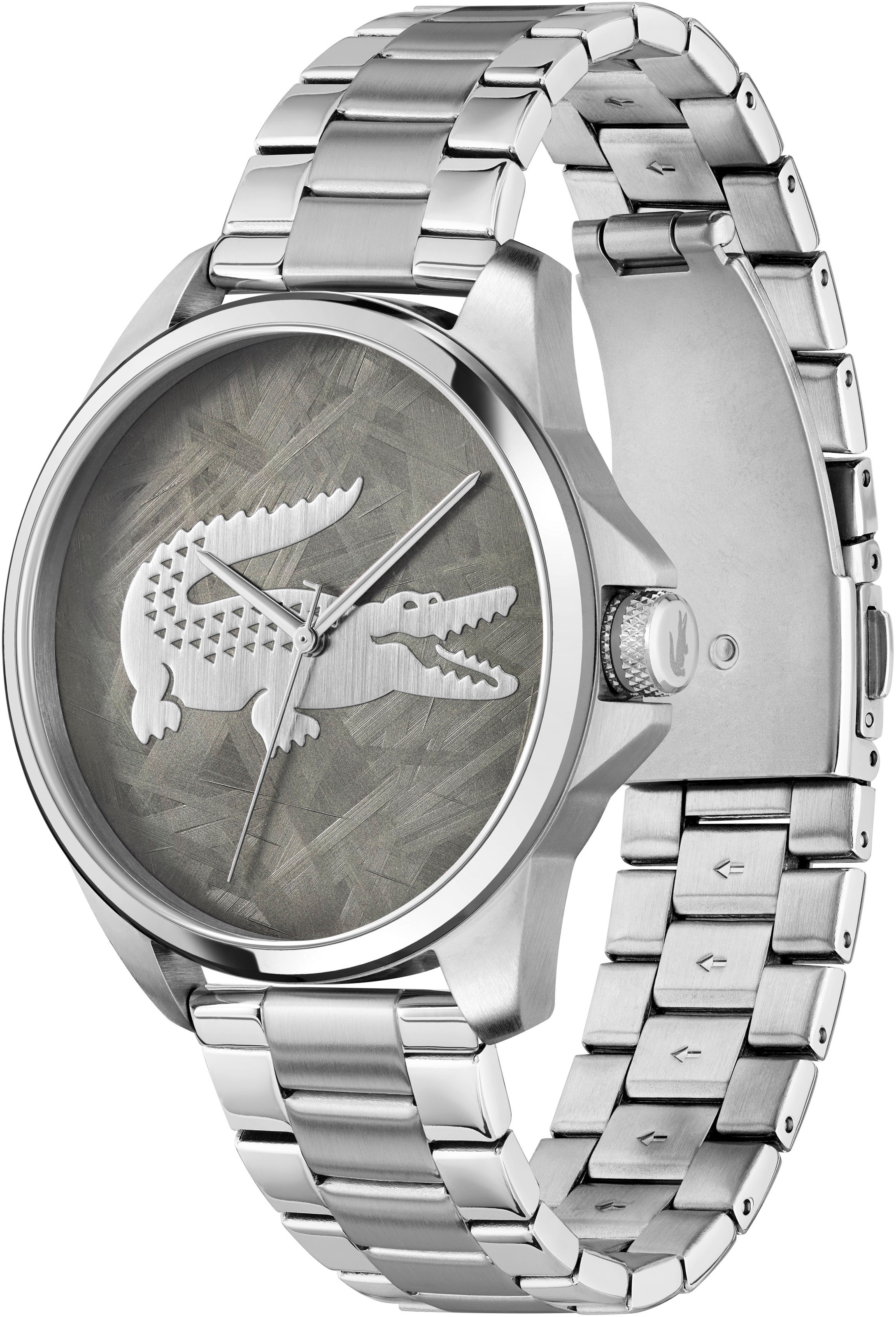 Lacoste Quarzuhr »LE CROC«, Armbanduhr, Herrenuhr, Edelstahlarmband, analog
