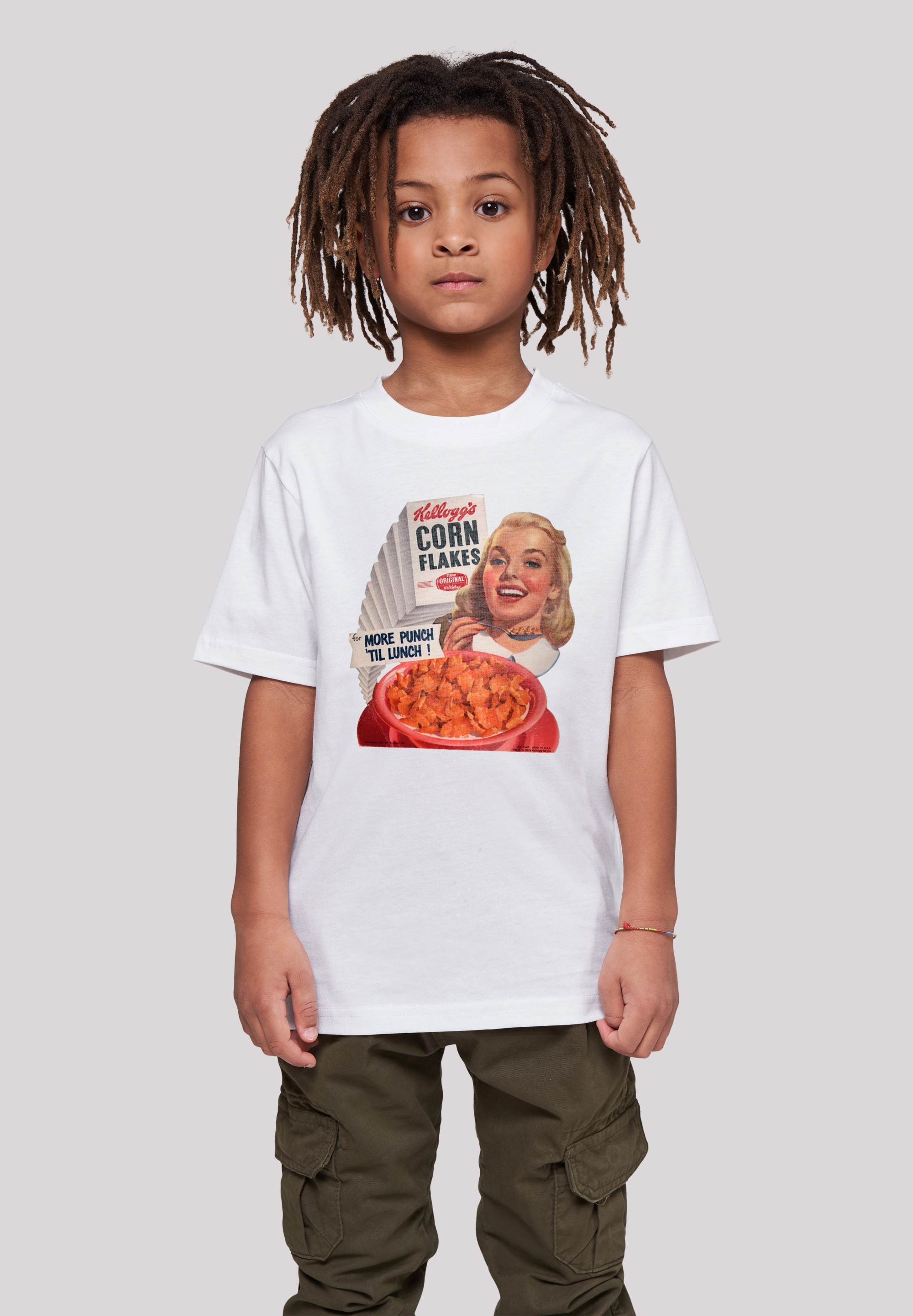 F4NT4STIC Mädchen T-Shirt "Kellogg's Corn Flakes Cereal 1950's"weiß, Gr. 146, Obermaterial: 100% Baumwolle, Shirts, Premium Qualität