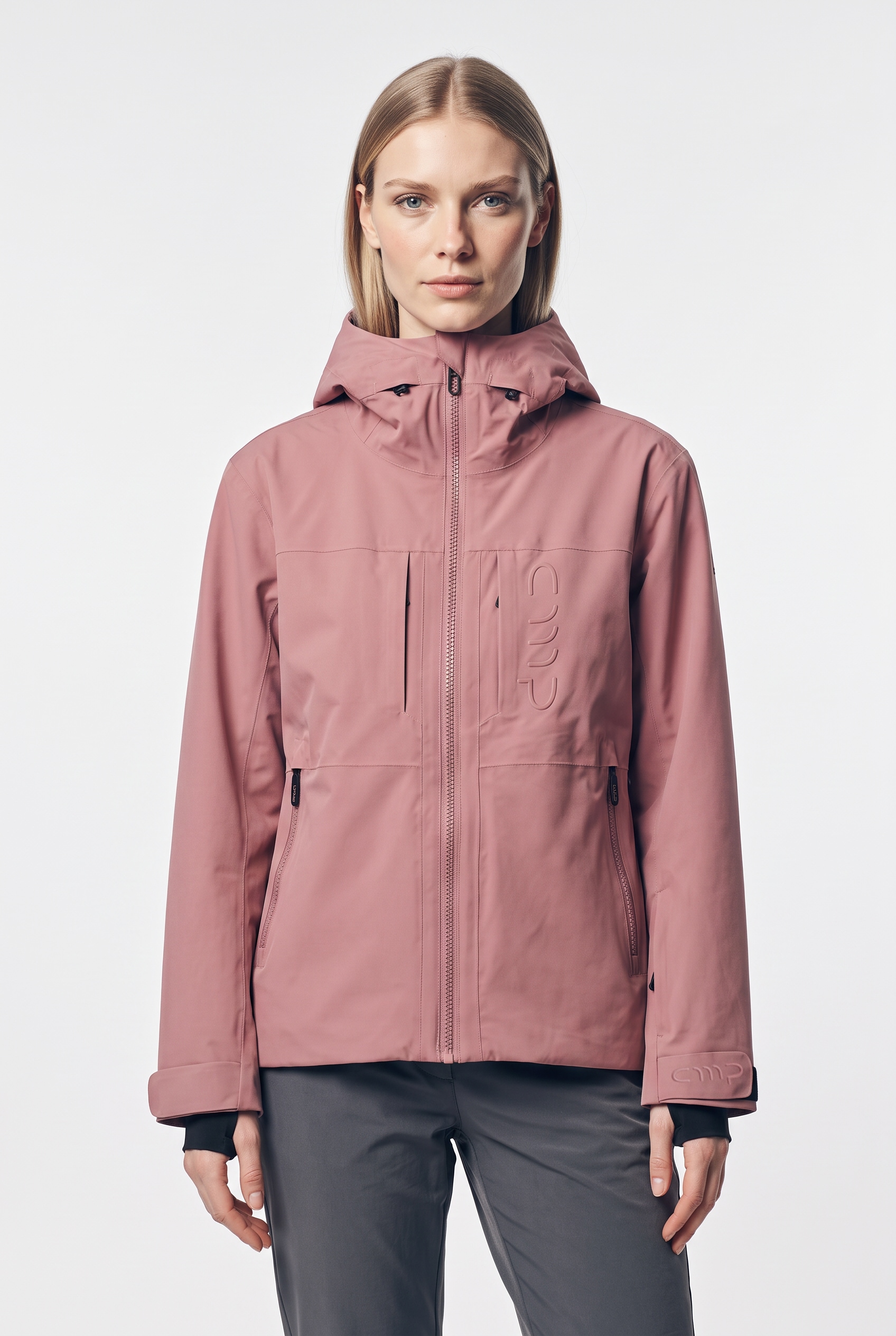 CMP Funktionsjacke »WOMAN JACKET ZIP HOOD WITH INNER GAITER« mit Kapuze Oversize-Schnitt, für Alpinski geeignet