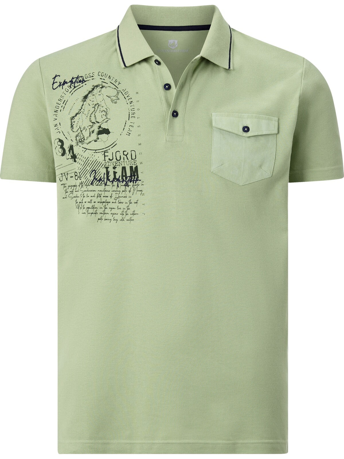 Jan Vanderstorm Poloshirt »Poloshirt FJODOR«, (1 tlg.), mit nordischem Aufdruck