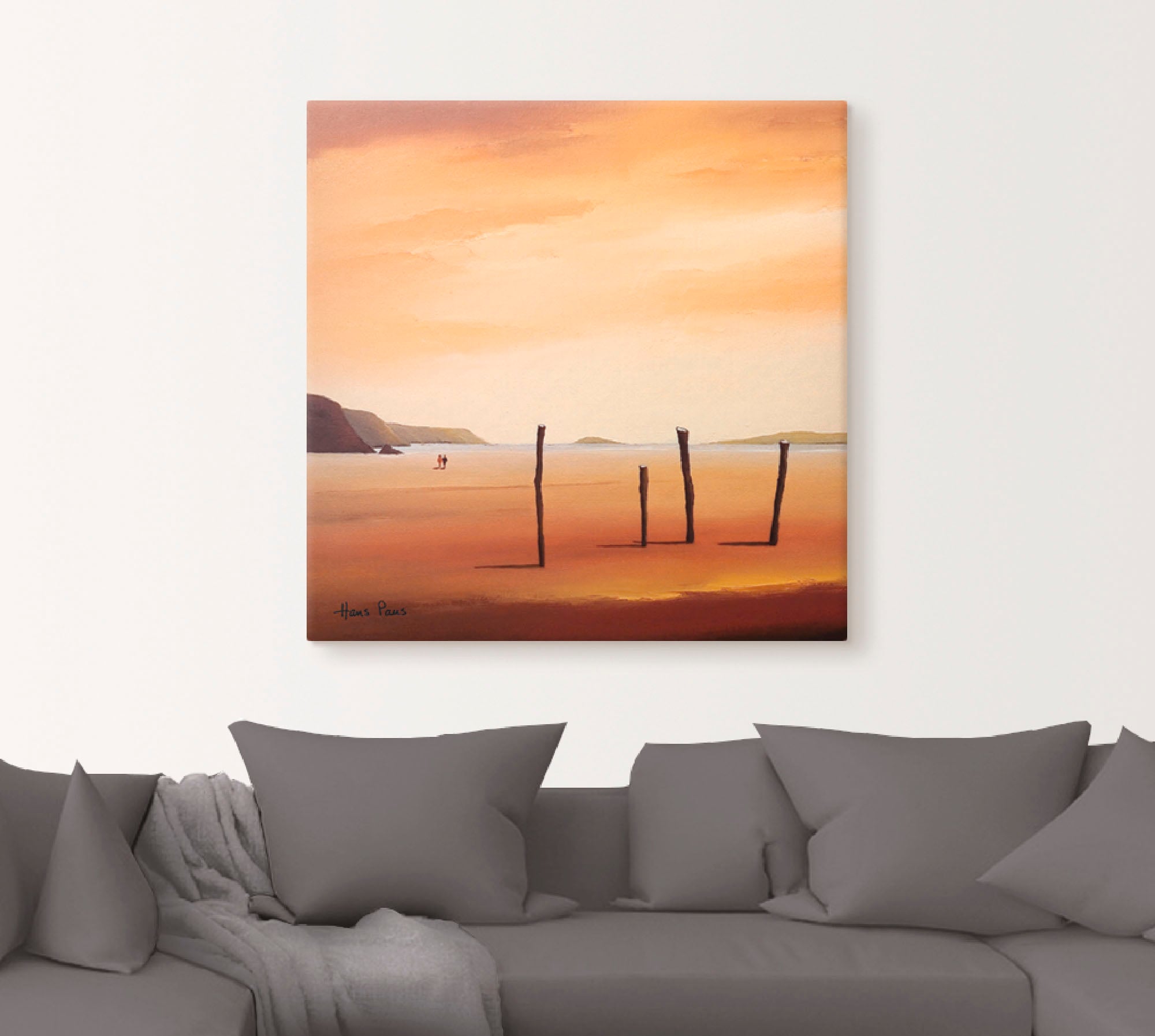 Artland Leinwandbild »Abend II«, Strand, (1 St.), auf Keilrahmen gespannt