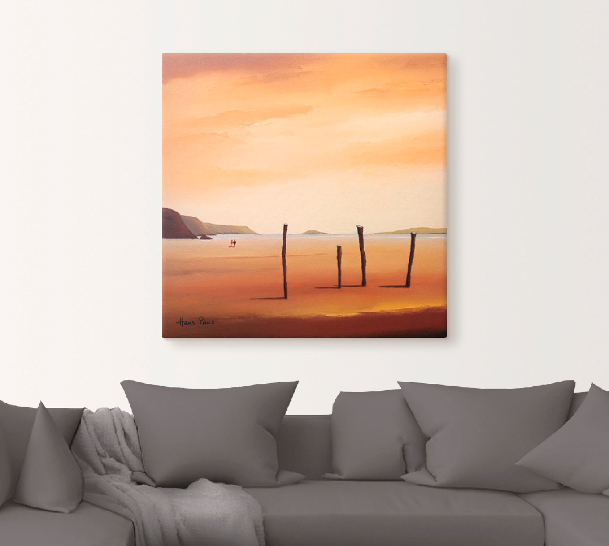 Artland Leinwandbild "Abend II" Strand 1 Stk. tlg. auf Keilrahmen gespannt günstig online kaufen
