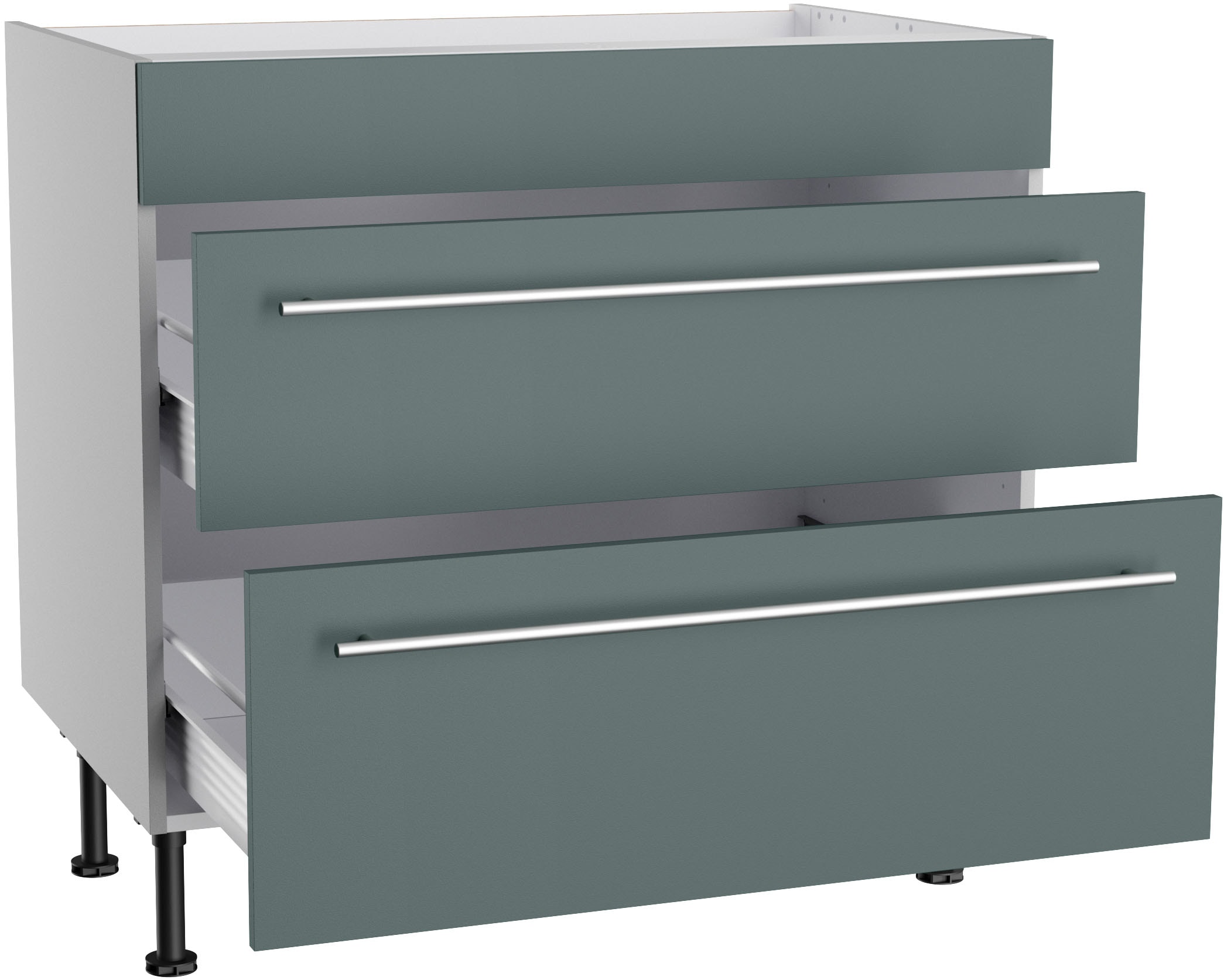 KOCHSTATION Kochfeldumbauschrank »KS-Bern2«, Breite 90 cm, Kochfeldumbauschrank, 2 Auszügen, 1 feste Blende