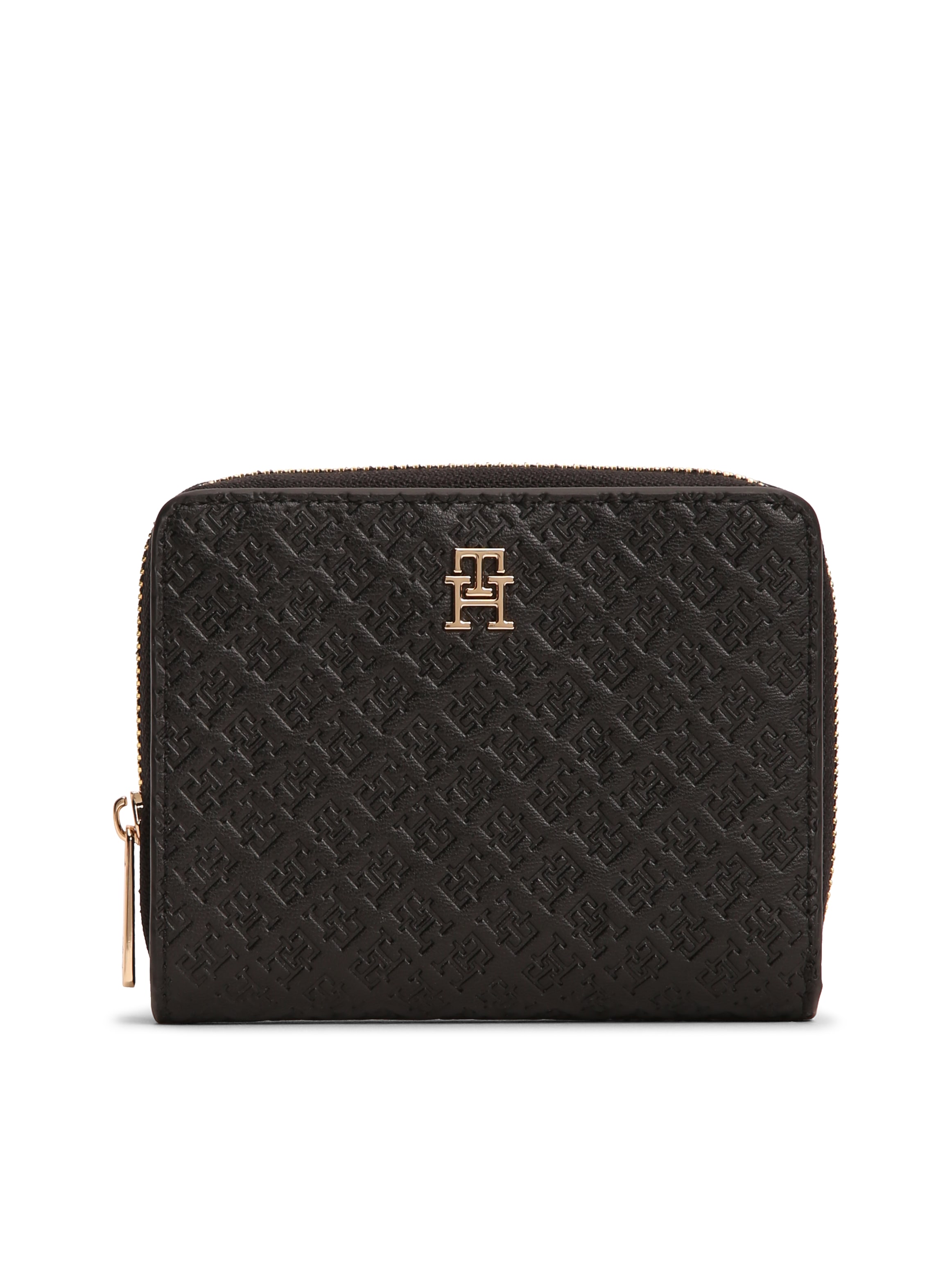 Tommy Hilfiger Geldbörse "TH ICON MED ZA W/FLAP MONO" Unisex Geldbeutel, Portemonnaie mit TH-Schmucklogo