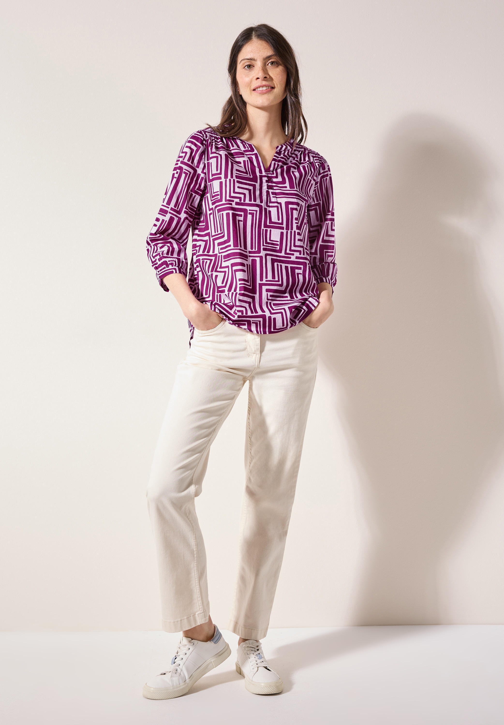 Cecil Klassische Bluse, mit 3/4 Ärmeln