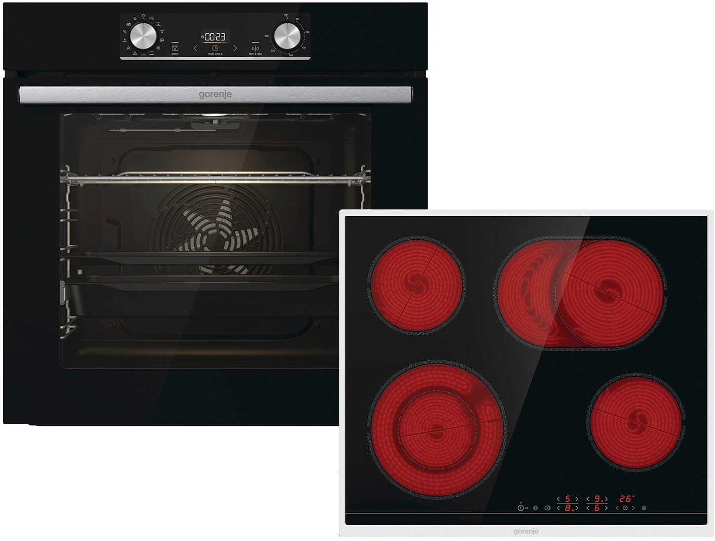 GORENJE Backofen-Set "BOSX6737E06BG" mit 1-fach-Teleskopauszug Aqua Clean AirFry-Funktion