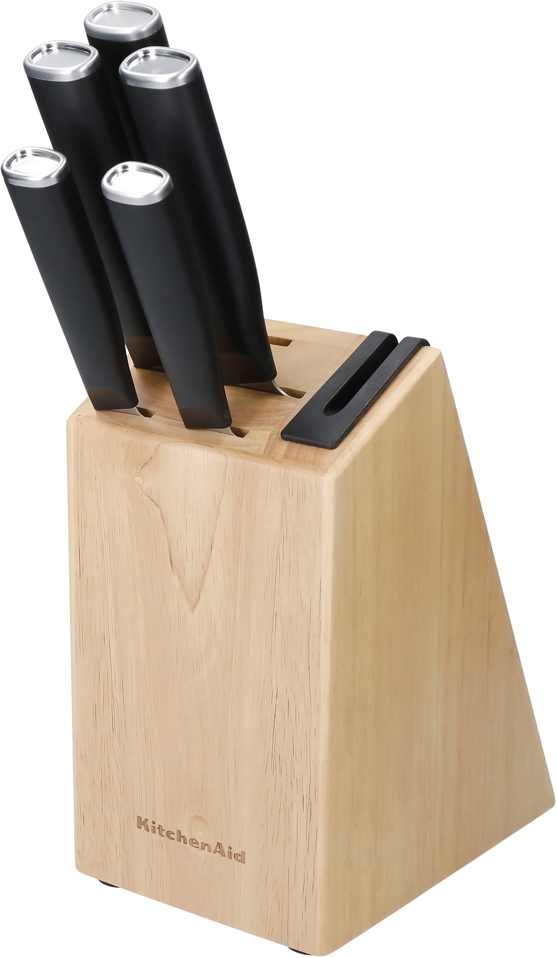 KitchenAid Messerblock »Classic«, 5 tlg., Messer japanischer Stahl, Schärfer, Birkenholzblock
