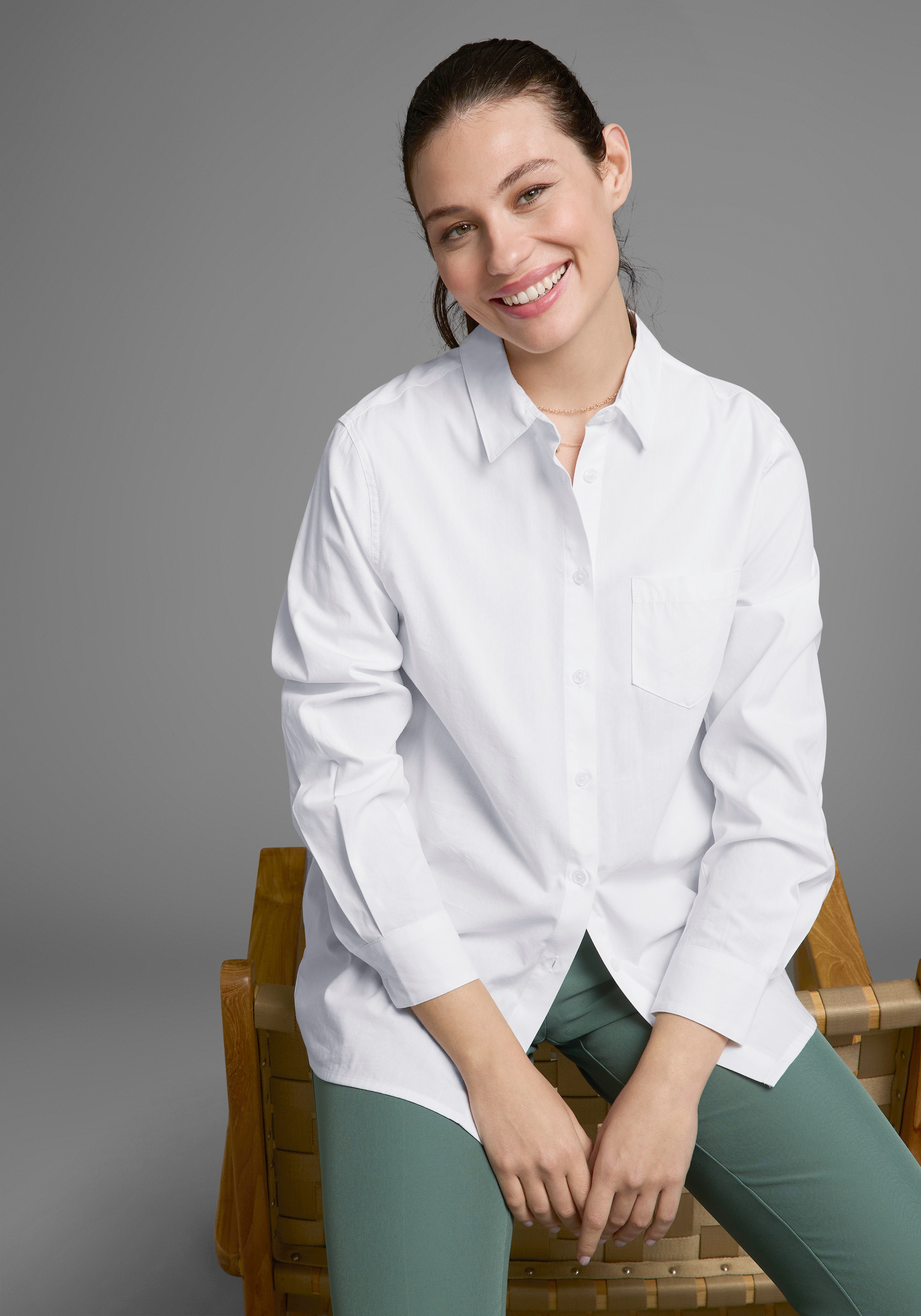 Laura Scott Longbluse, mit Brusttasche