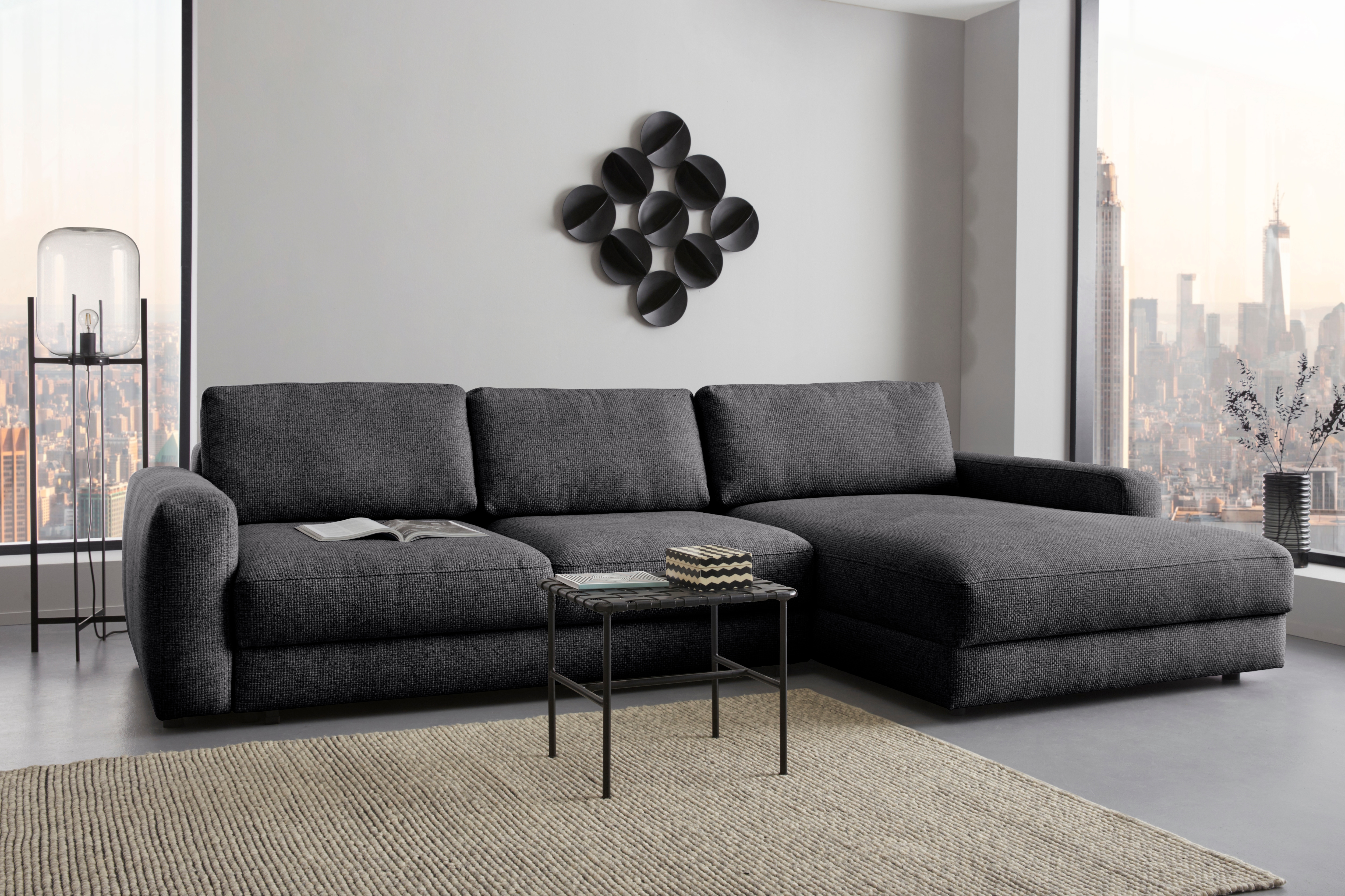 Home affaire Ecksofa "Bloomfield, bequem und elegant, Breite 303cm, L-Form" mit Bettfunktion und Bettkasten, Unser Dauertiefpreis