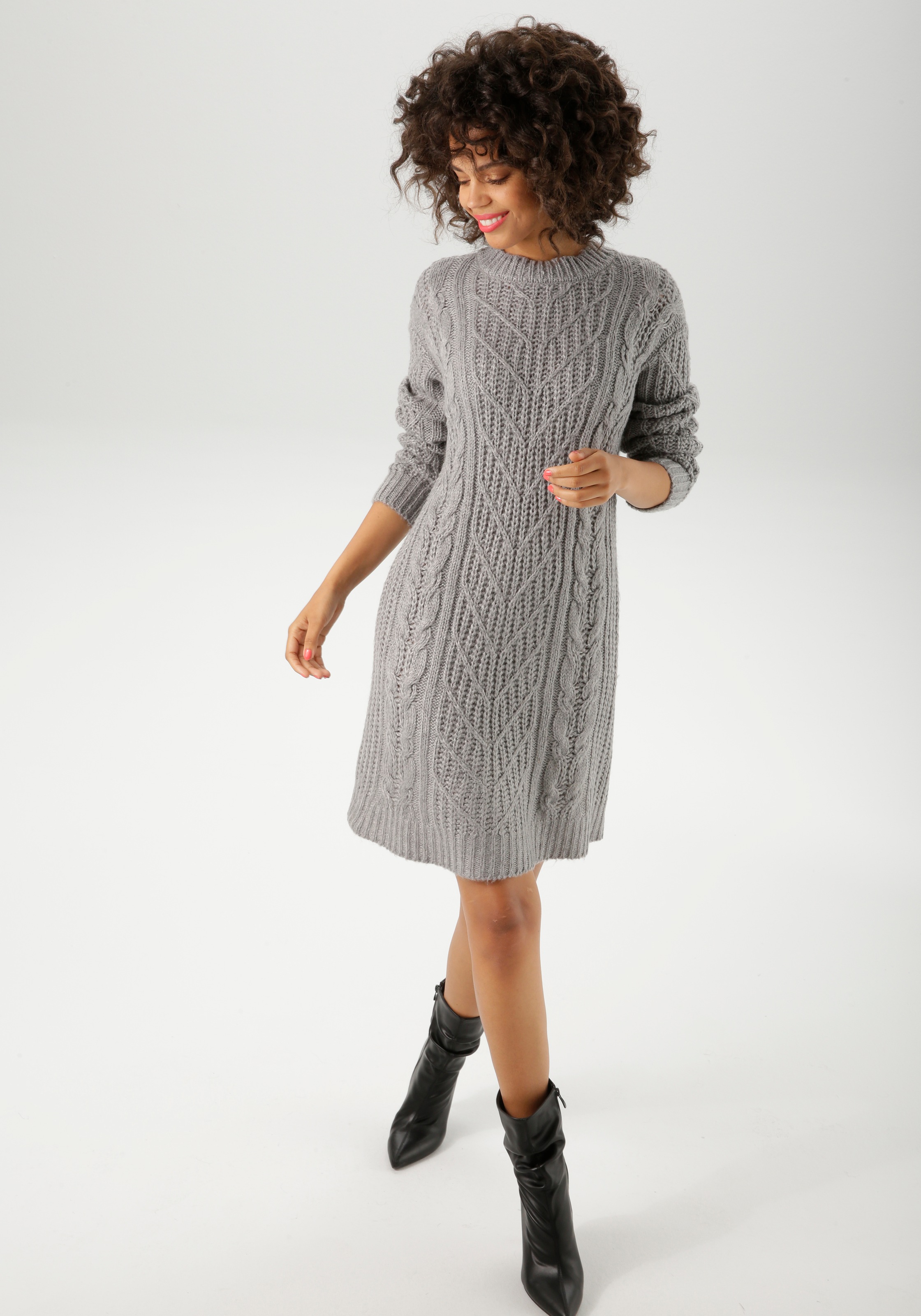 Aniston CASUAL Strickkleid, im trendigen Muster-Mix - NEUE KOLLEKTION günstig online kaufen