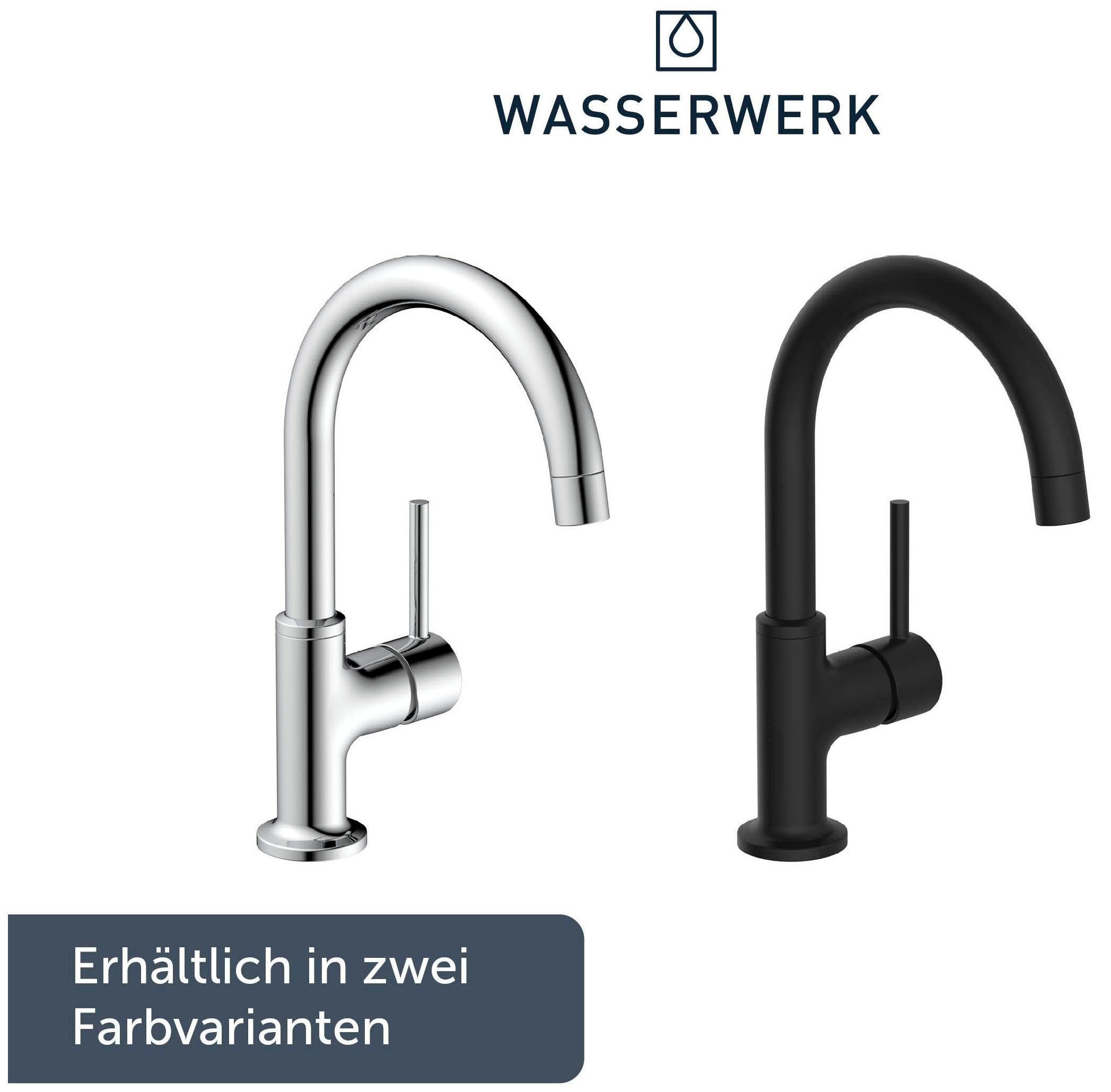 WASSERWERK Waschtischarmatur »WT 14«, inkl. Popup, 360° schwenkbar, geräuscharm, wassersparend